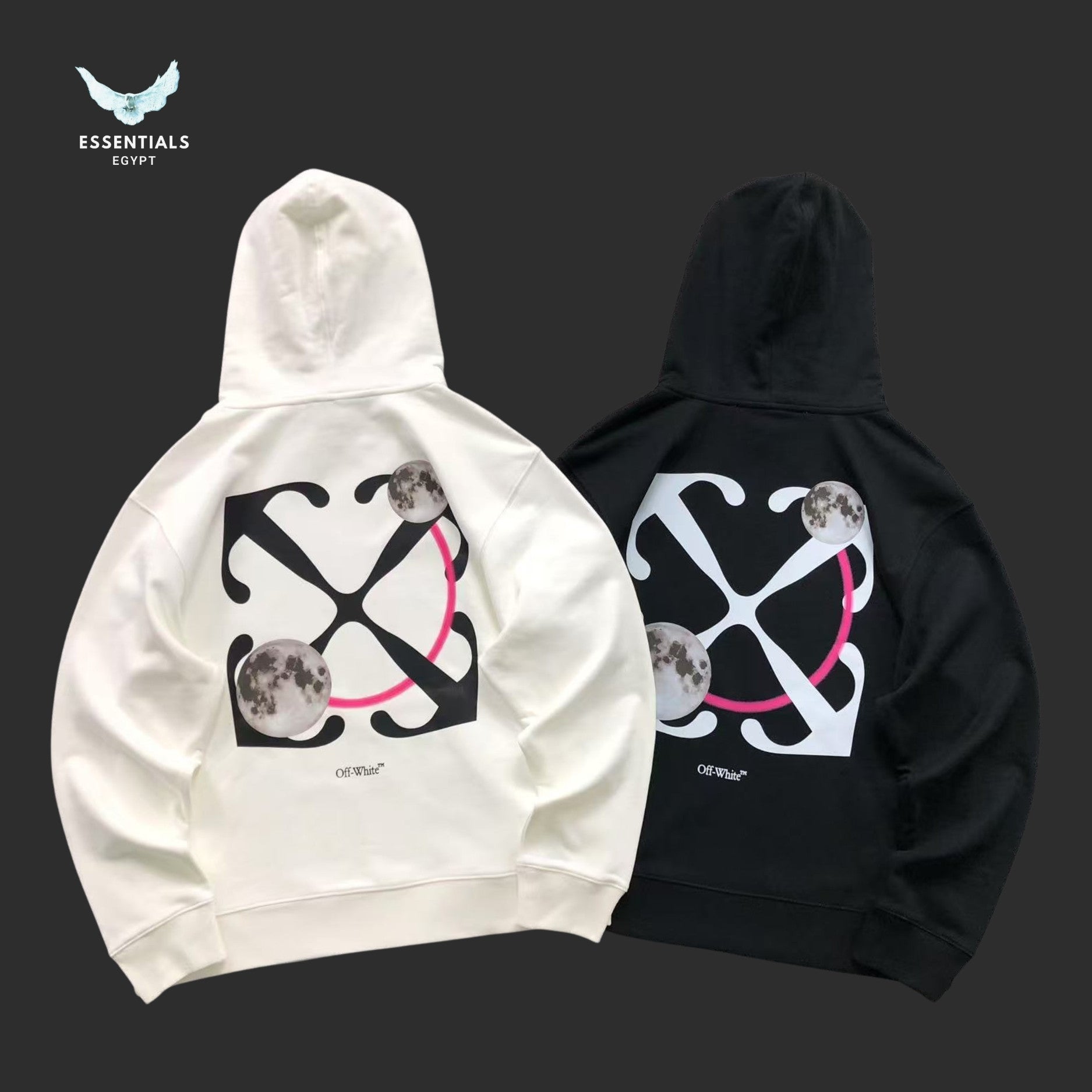 Off - White Double Moon Arrow Hoodie - ESSENTIALS EGYPT