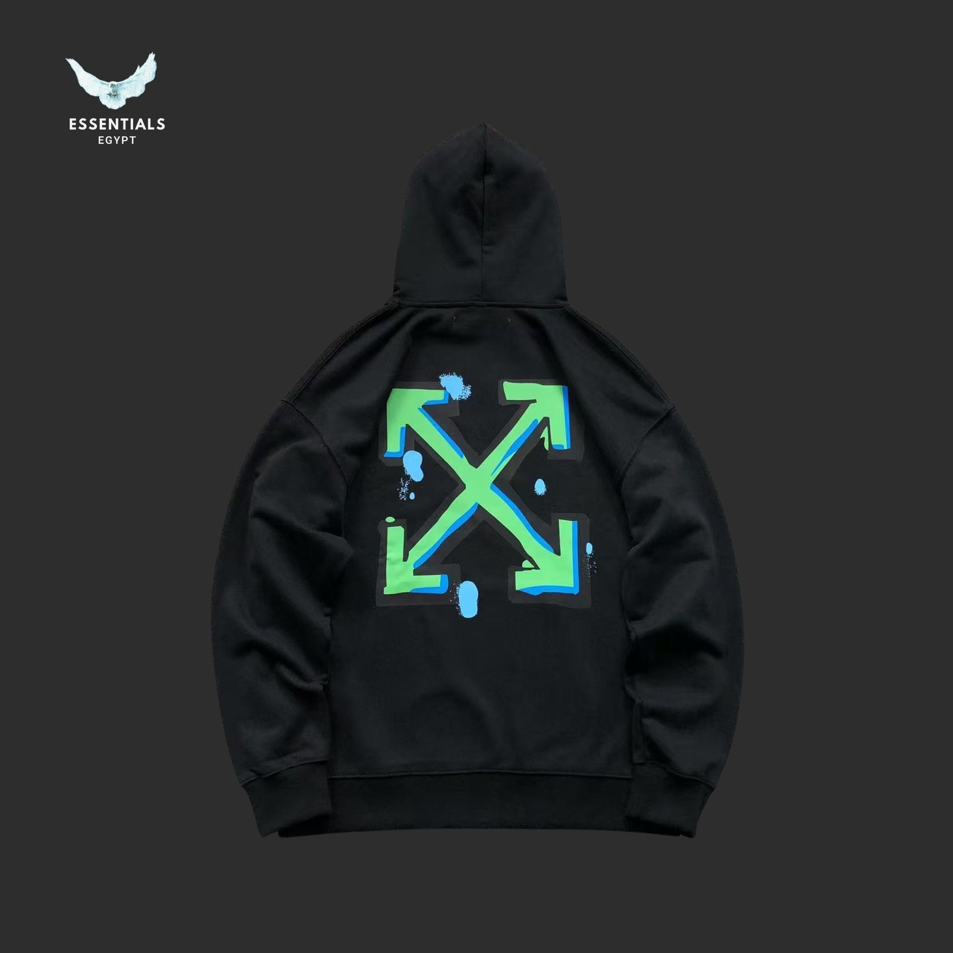 OFF - WHITE Green Arrows Hoodie - ESSENTIALS EGYPT