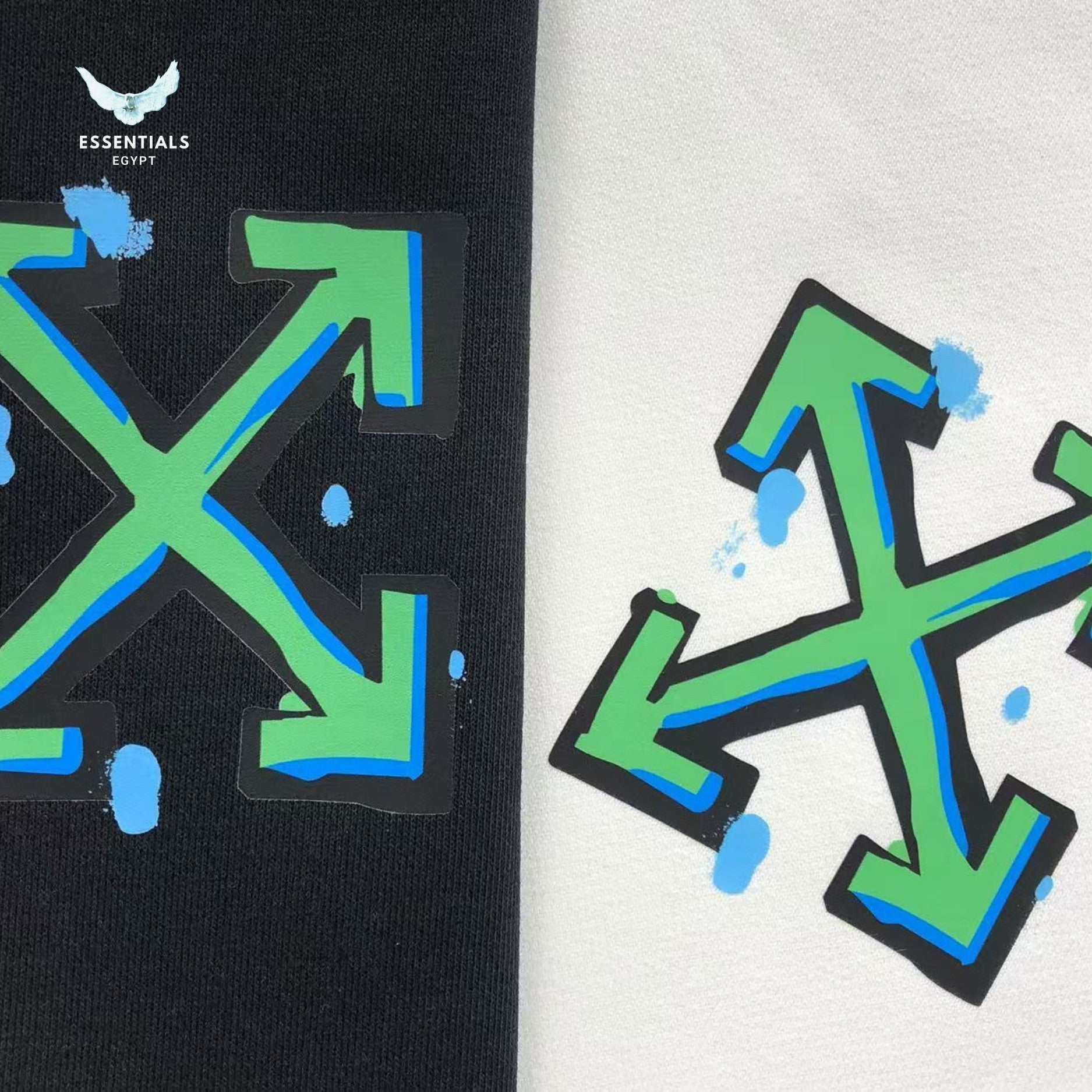 OFF - WHITE Green Arrows Hoodie - ESSENTIALS EGYPT