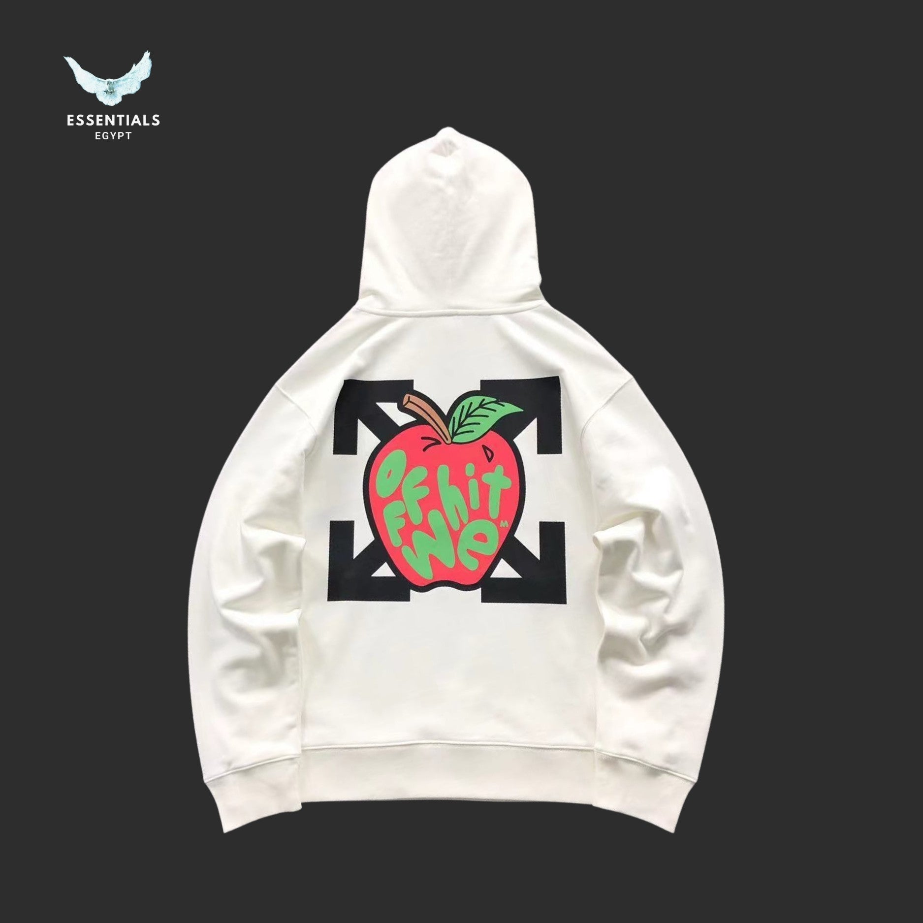 OFF - WHITE Apple Flatlock Hoodie - ESSENTIALS EGYPT
