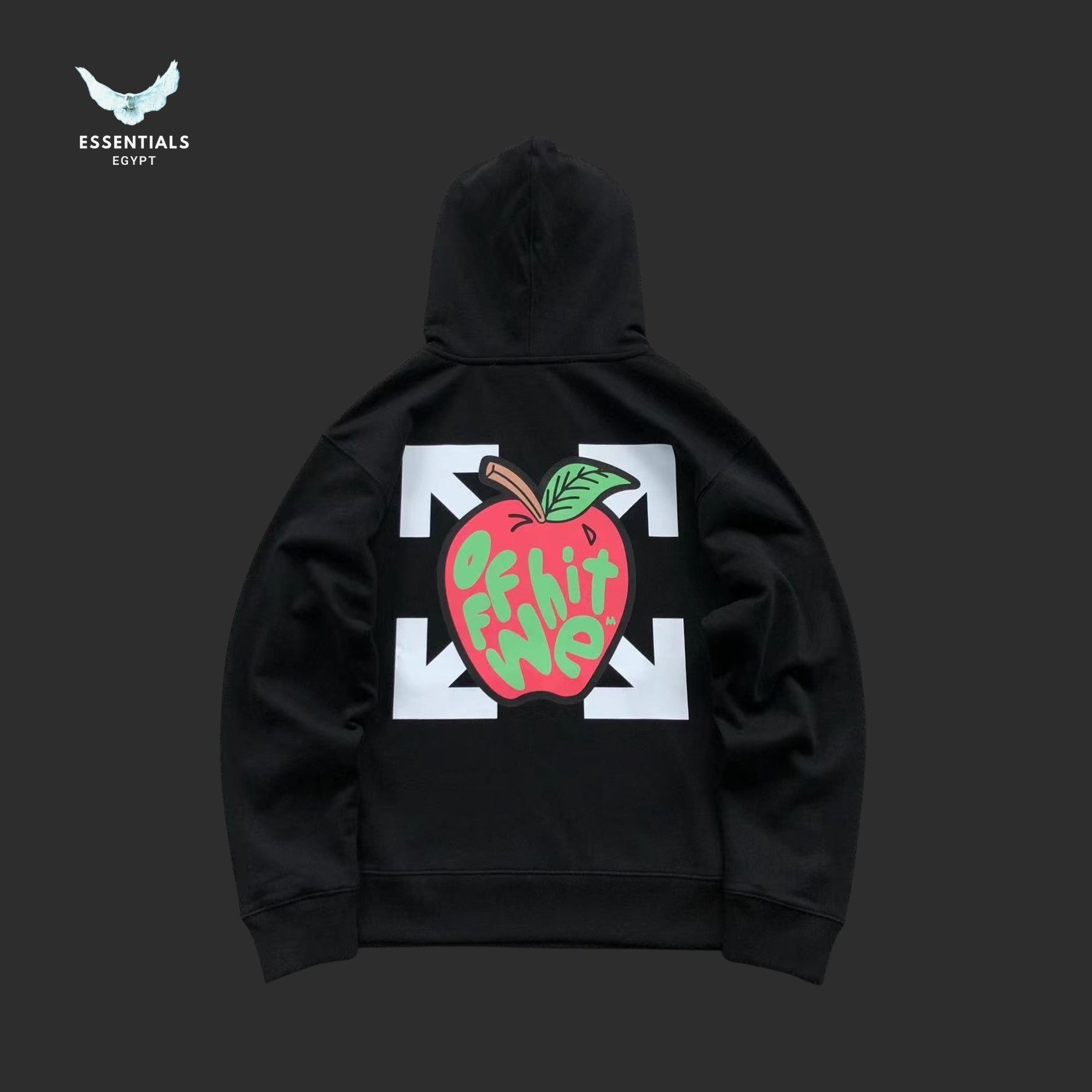 OFF - WHITE Apple Flatlock Hoodie - ESSENTIALS EGYPT