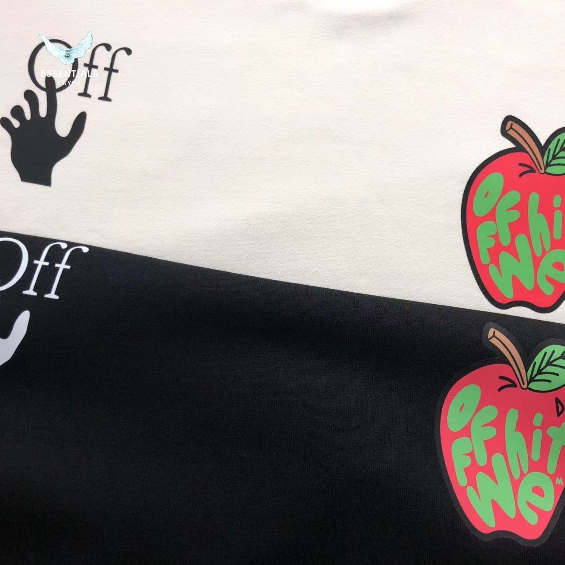 OFF - WHITE Apple Flatlock Hoodie - ESSENTIALS EGYPT