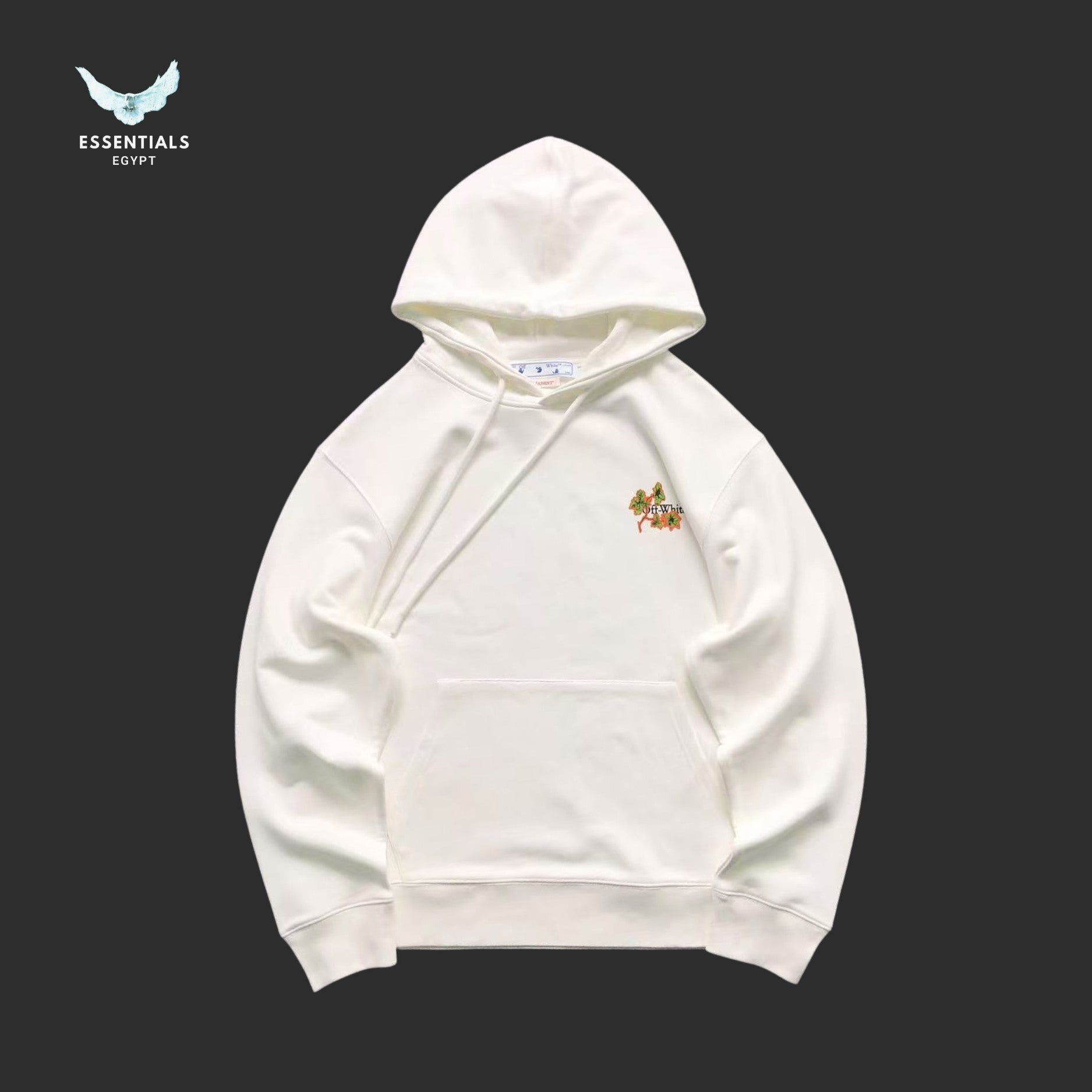Off - White - Ramage Flower Arrow cotton Hoodie - ESSENTIALS EGYPT