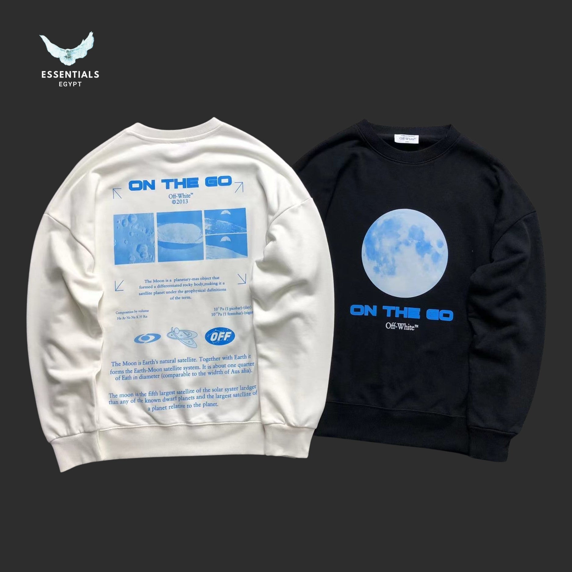 Off - White "On the go" Moon Skate Cotton Sweatshirt - ESSENTIALS EGYPT