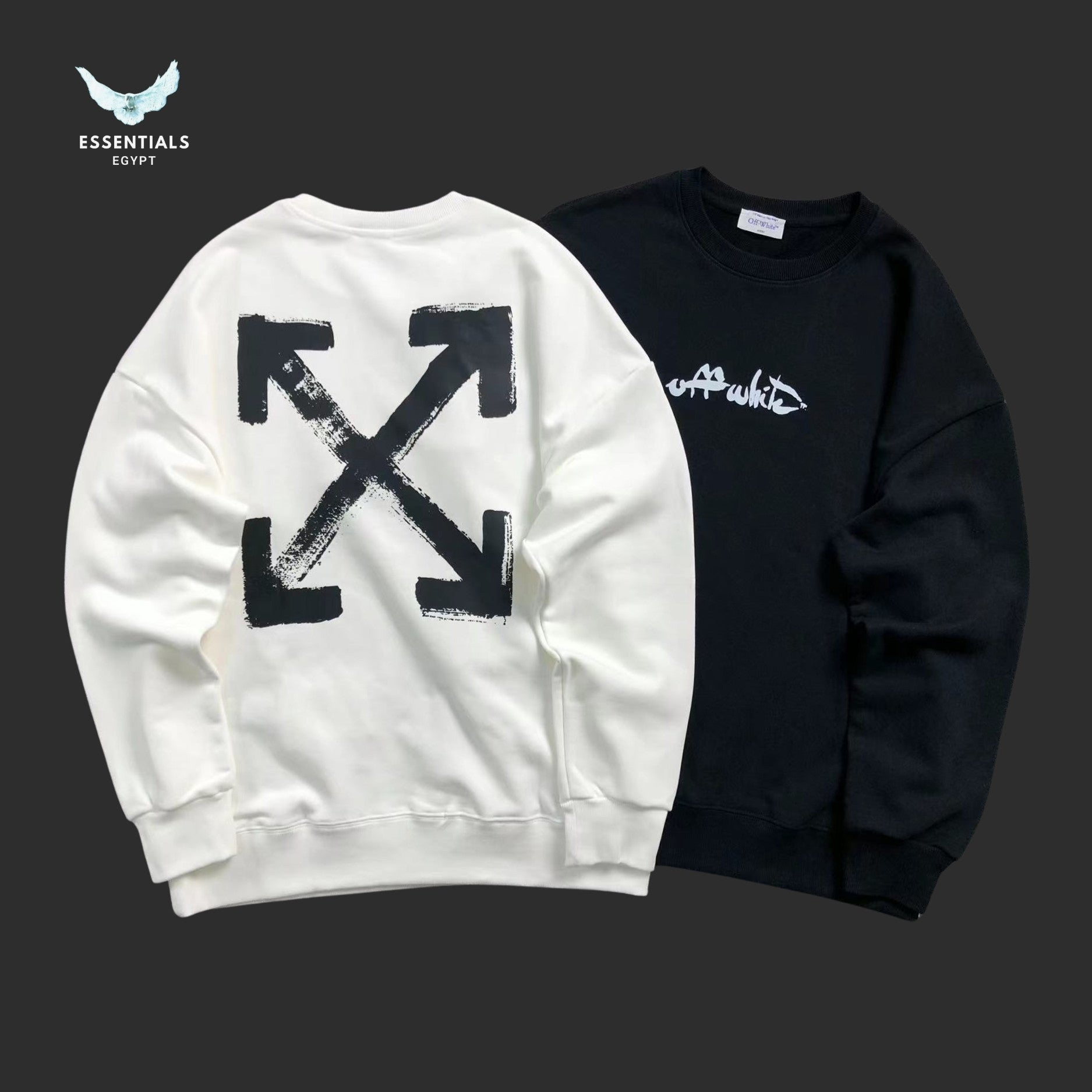 Off - White Paint Arrow Crew Neck Sweatshirt - ESSENTIALS EGYPT