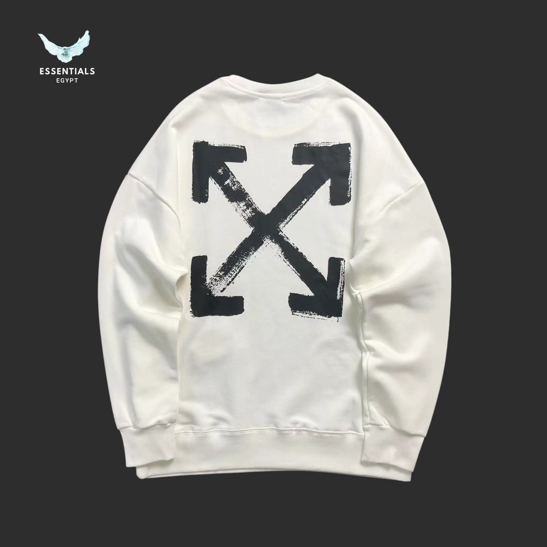Off - White Paint Arrow Crew Neck Sweatshirt - ESSENTIALS EGYPT