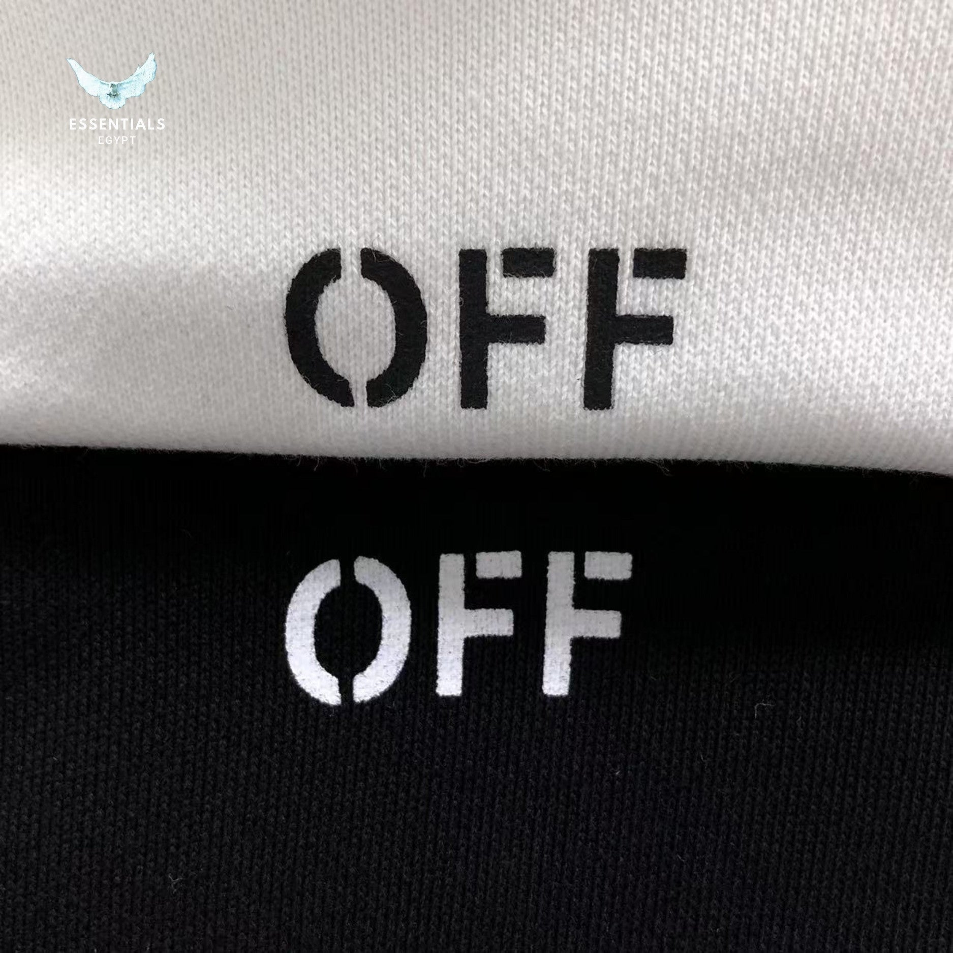 Off - White Hoodie with Faded Painted Arrows - ESSENTIALS EGYPT