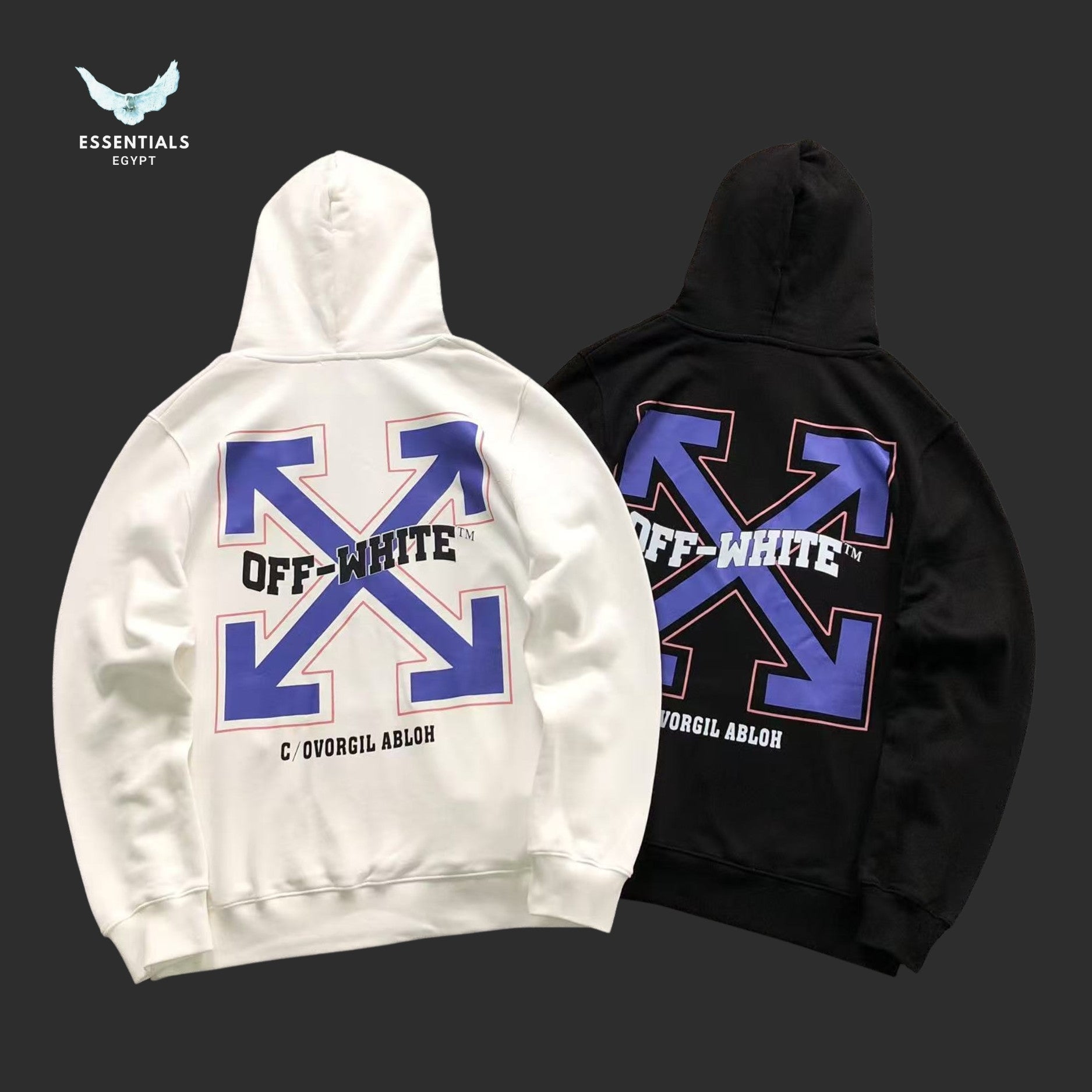 Off - White Hoodie Purple - Arrows - ESSENTIALS EGYPT
