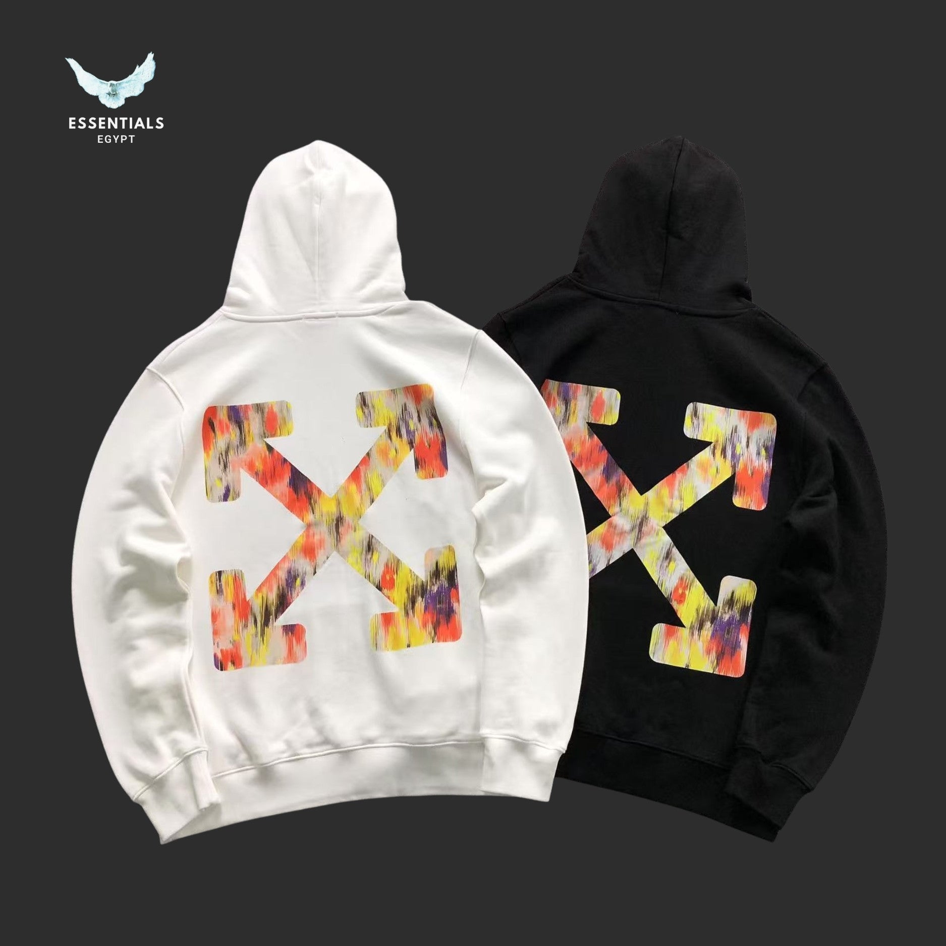 Off - White Hoodie Flowers Arrows - ESSENTIALS EGYPT