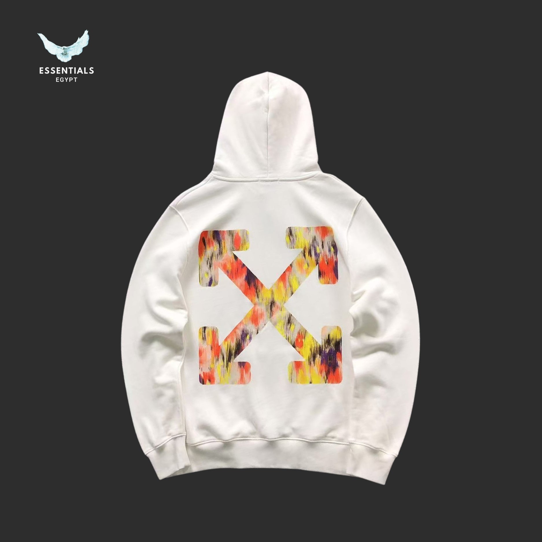 Off - White Hoodie Flowers Arrows - ESSENTIALS EGYPT