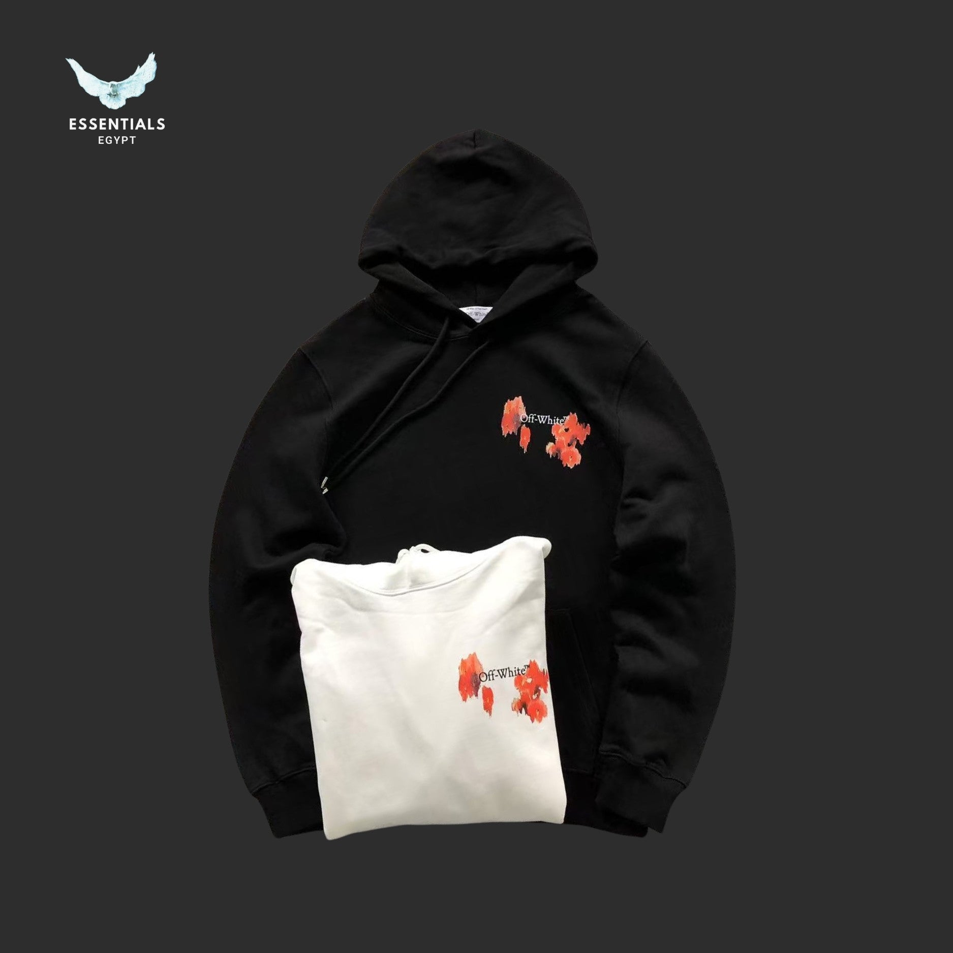 Off - White Hoodie Flowers Arrows - ESSENTIALS EGYPT