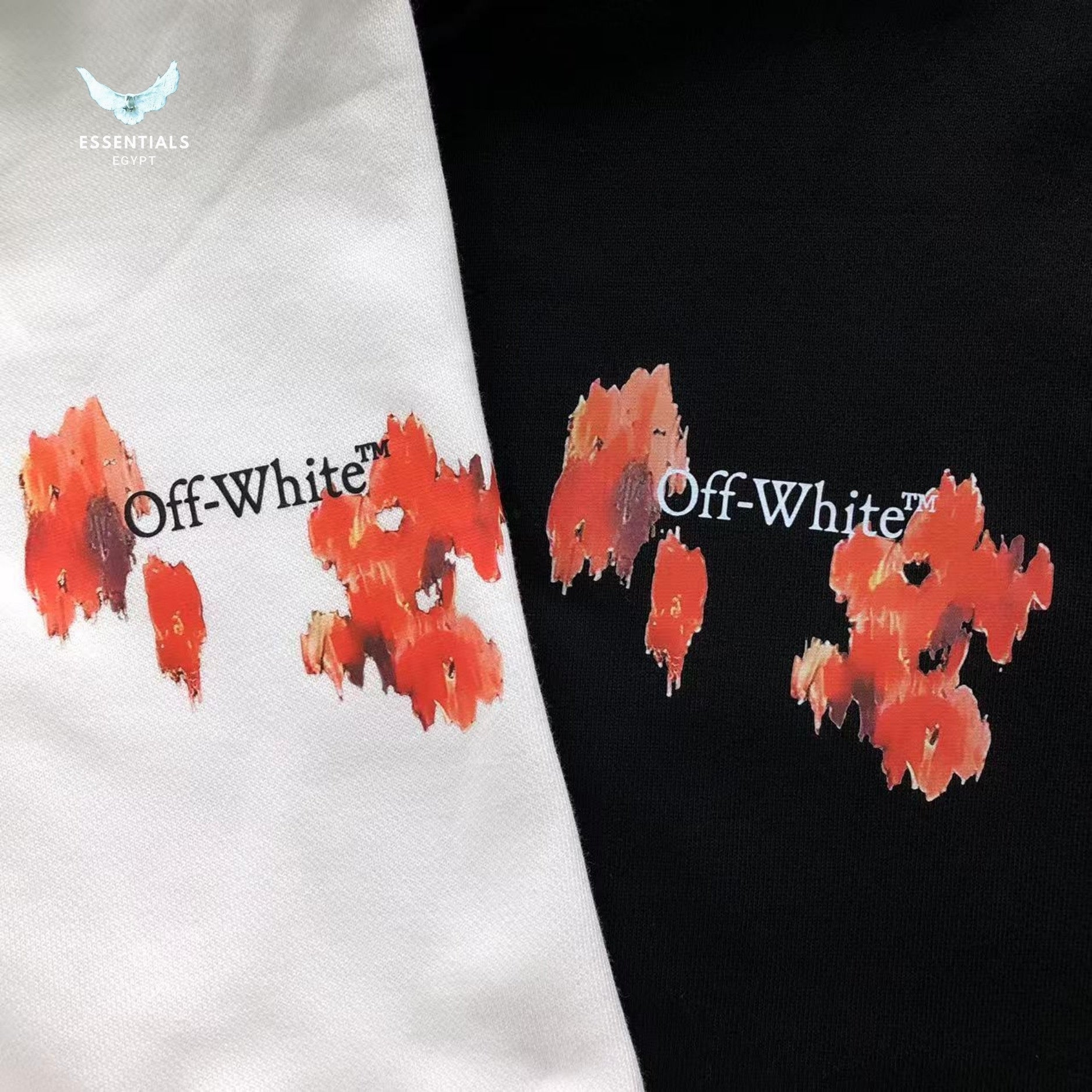Off - White Hoodie Flowers Arrows - ESSENTIALS EGYPT
