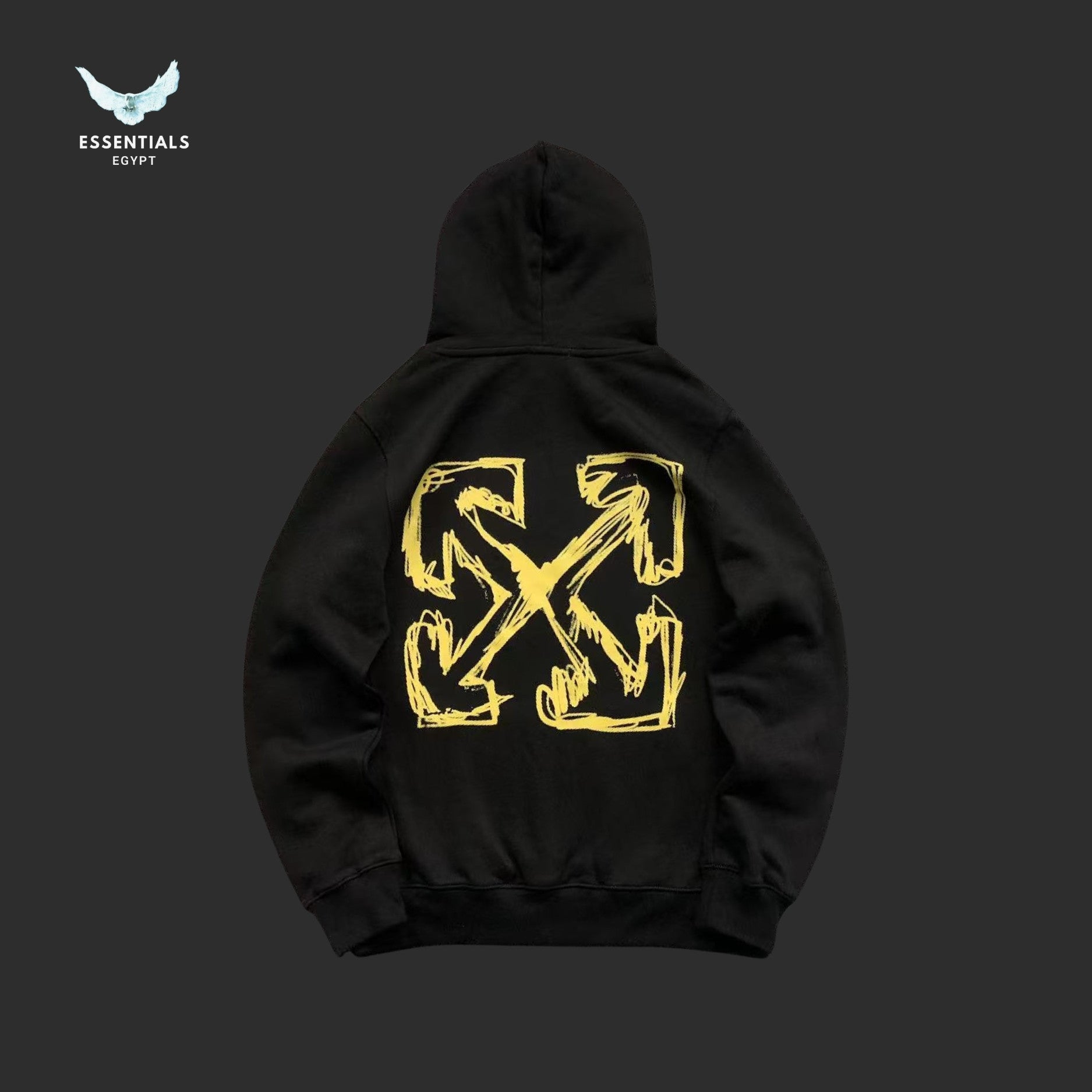 Off - White Hoodie With Golden Arrows - ESSENTIALS EGYPT