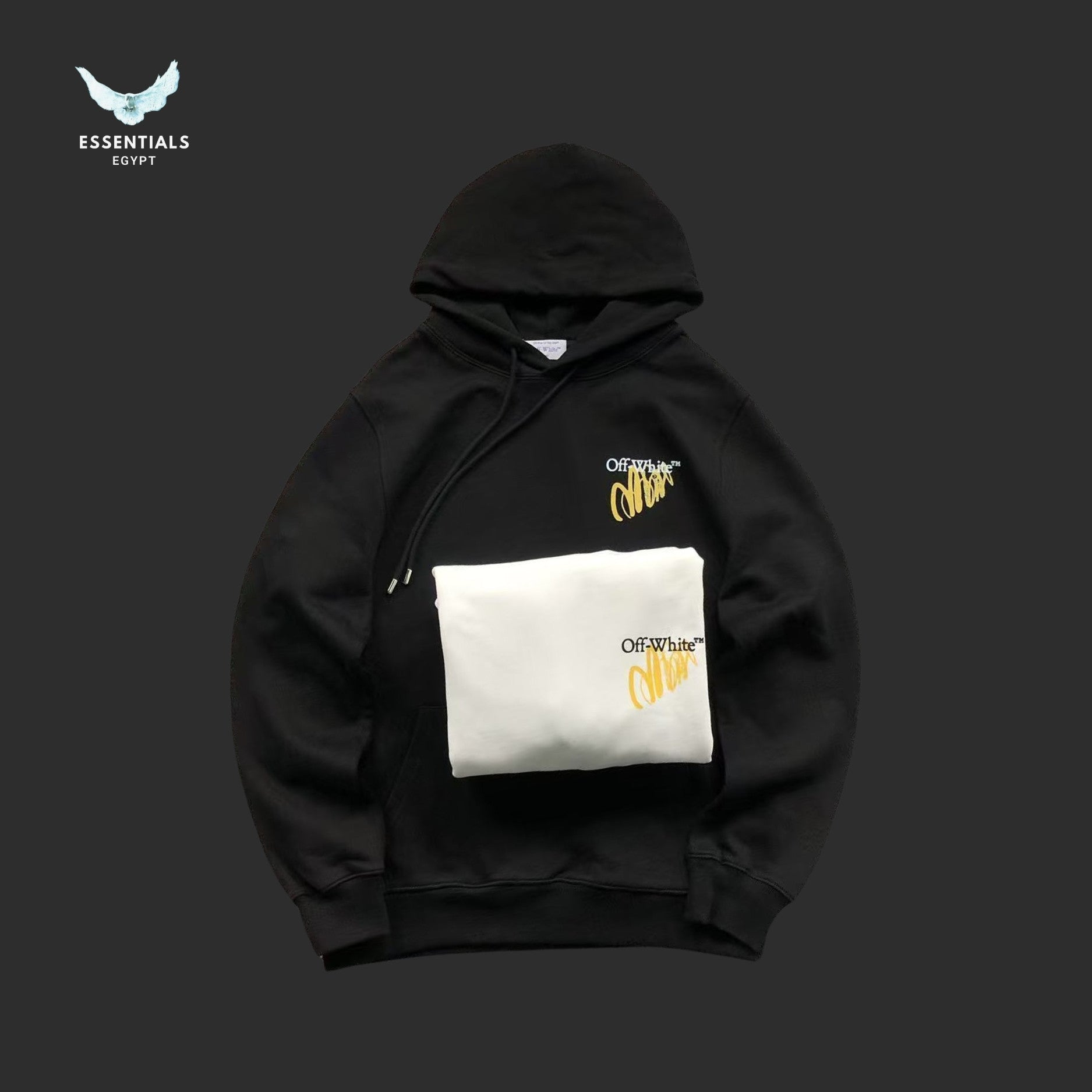 Off - White Hoodie With Golden Arrows - ESSENTIALS EGYPT