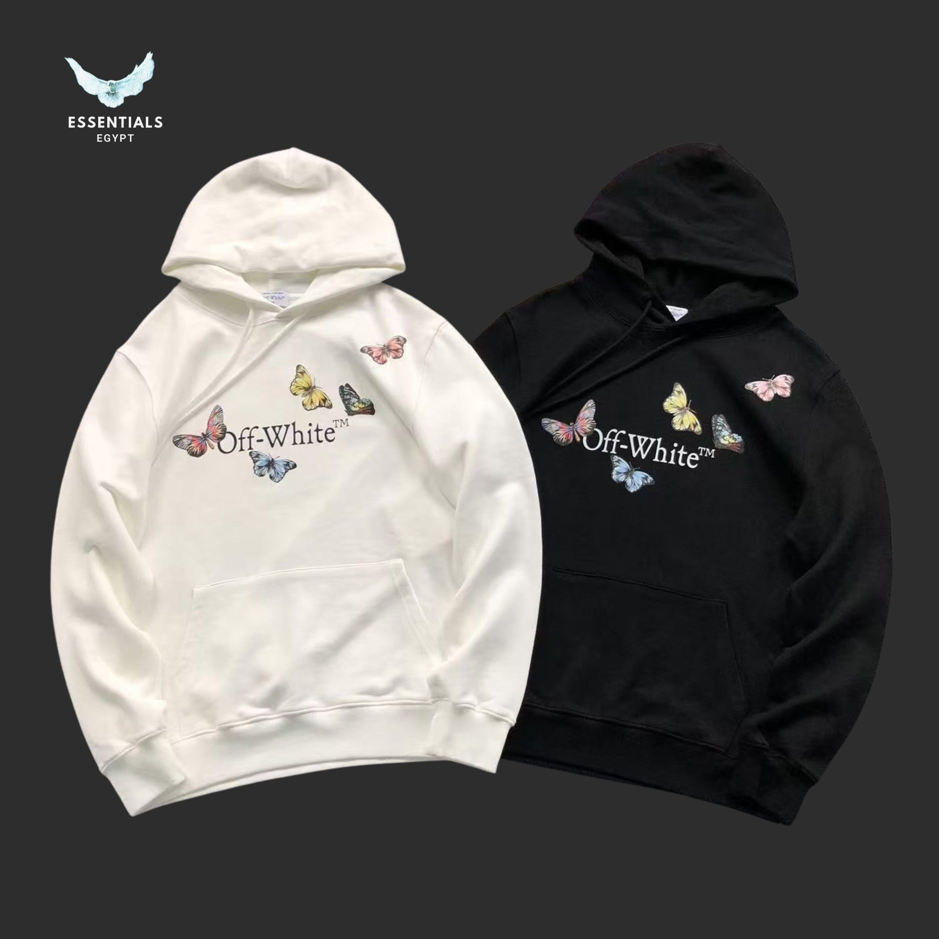 Off - White Bookish Butterfly Hoodie - ESSENTIALS EGYPT