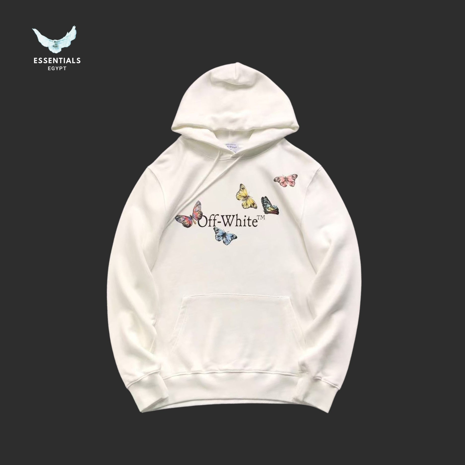 Off - White Bookish Butterfly Hoodie - ESSENTIALS EGYPT