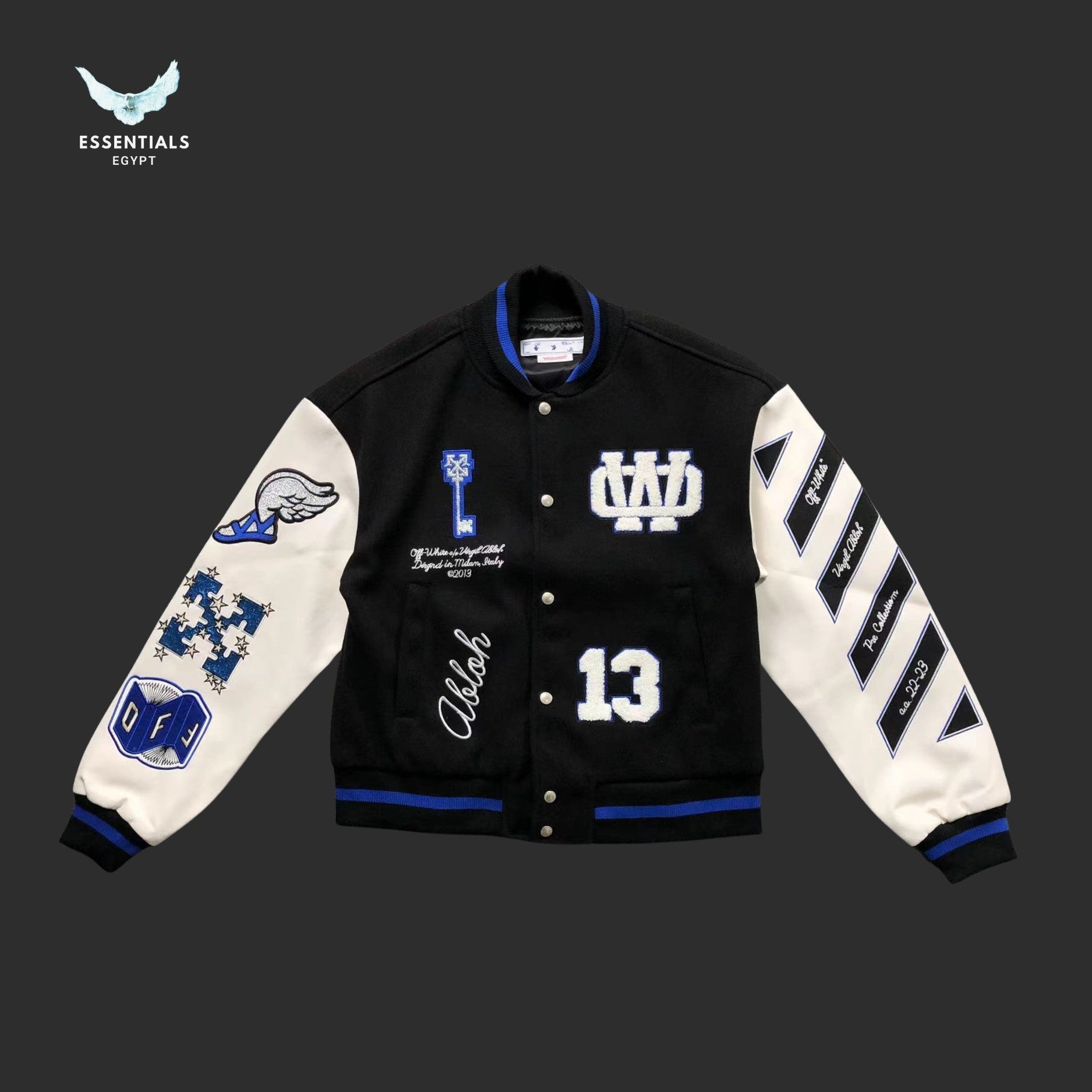 Off - White patch - detail Bomber Jacket - ESSENTIALS EGYPT