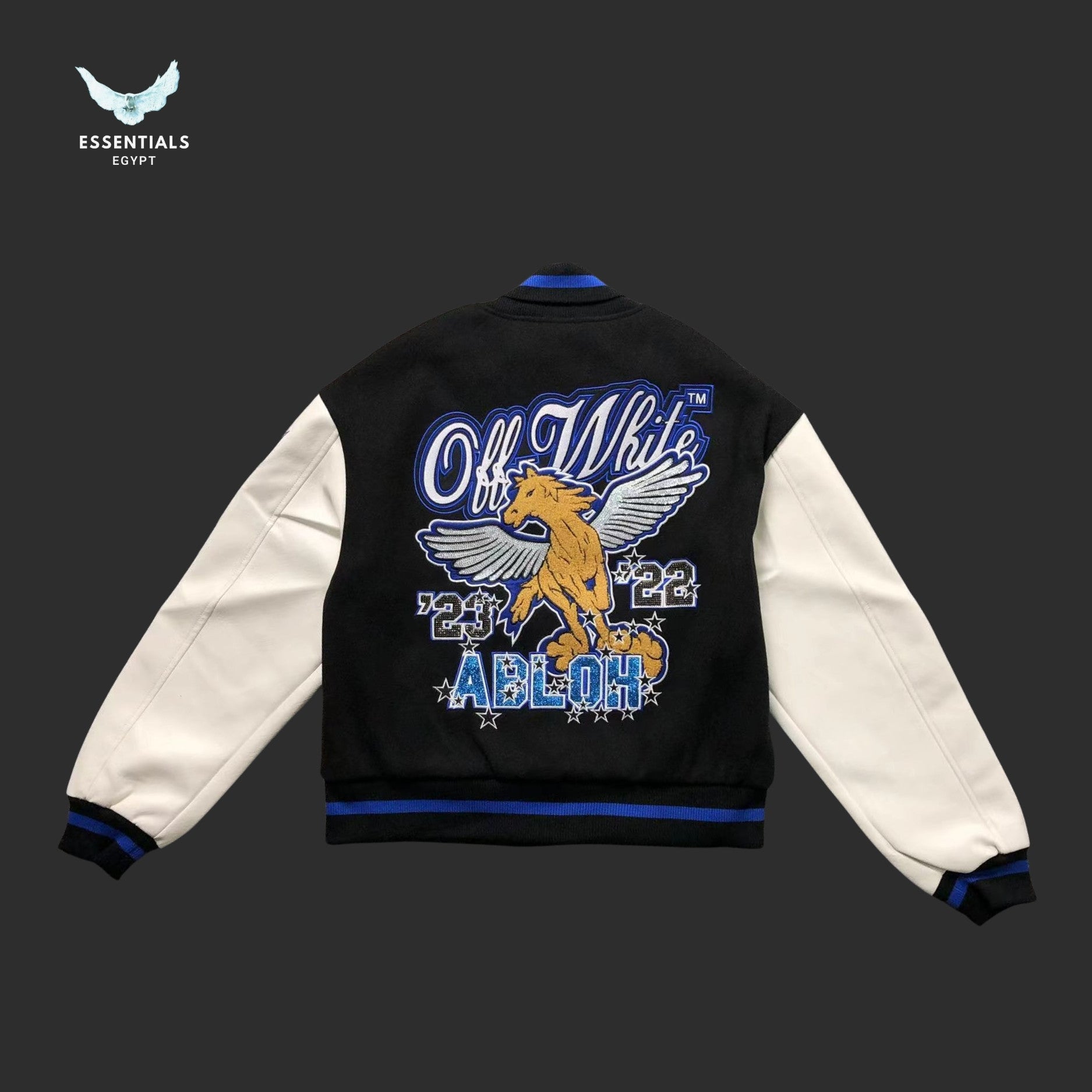 Off - White patch - detail Bomber Jacket - ESSENTIALS EGYPT