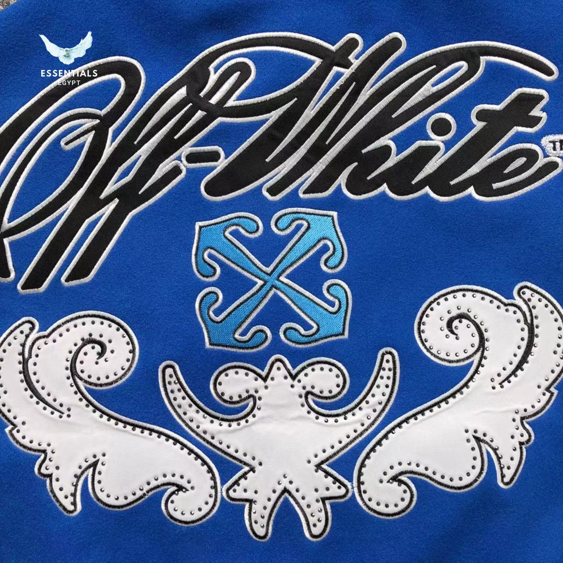 Off - White Royal Varsity Jacket - ESSENTIALS EGYPT