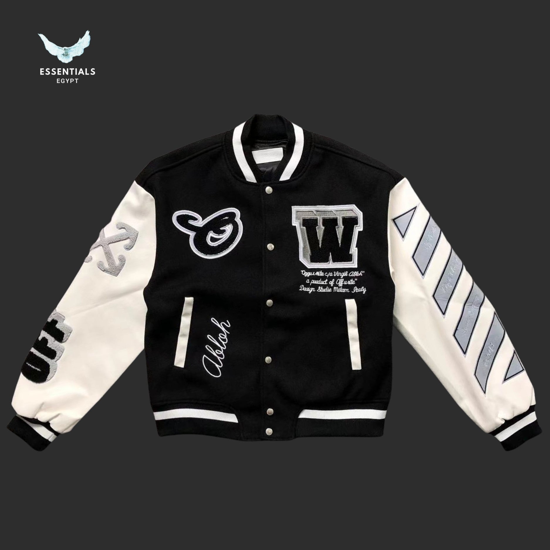 Off White Varsity Jacket - ESSENTIALS EGYPT