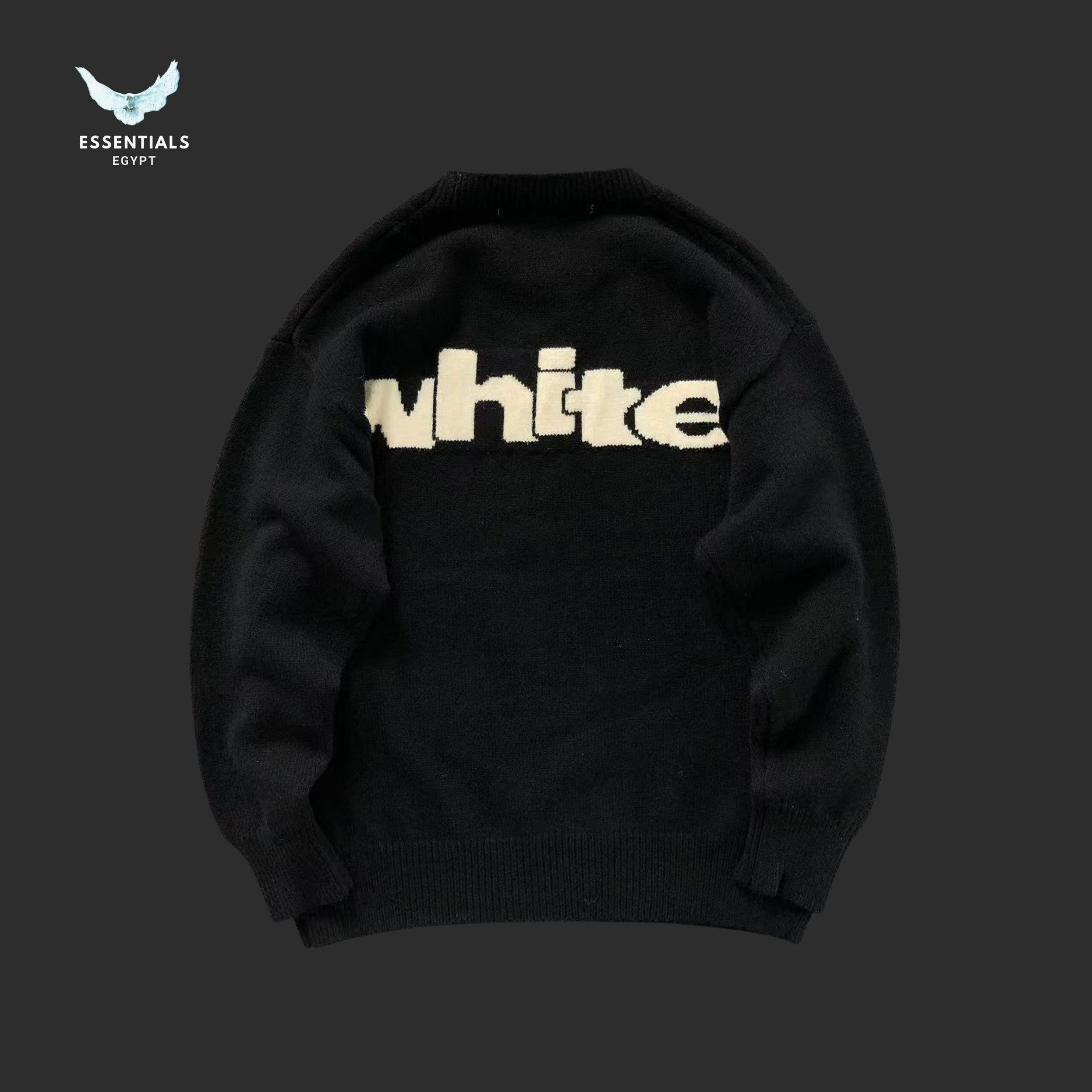 Off - White - Black wool sweatshirt - ESSENTIALS EGYPT