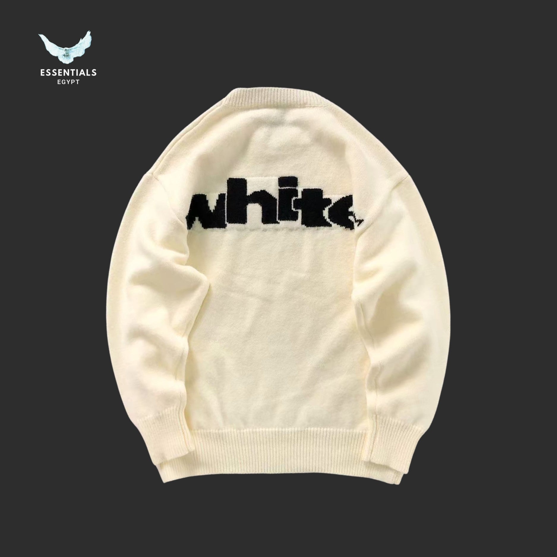 Off - White - Black wool sweatshirt - ESSENTIALS EGYPT