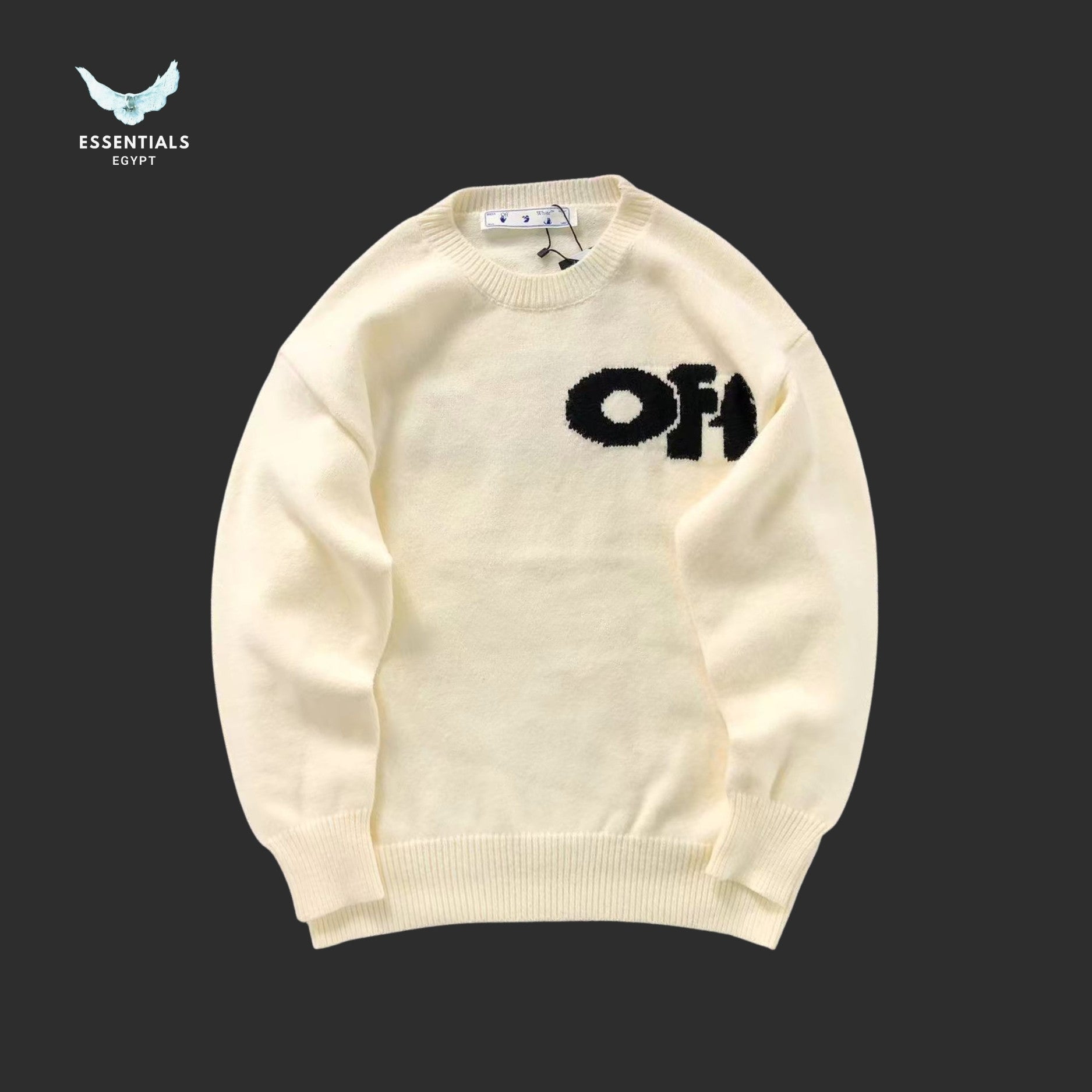 Off - White - Black wool sweatshirt - ESSENTIALS EGYPT