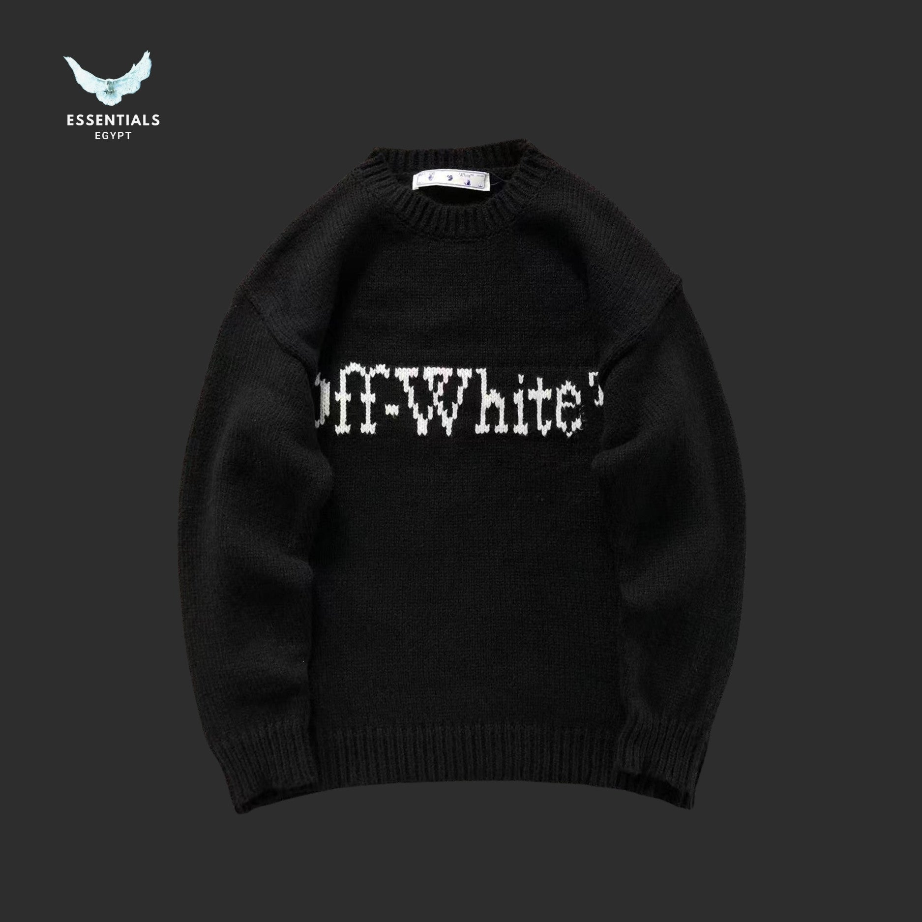 Off - White Black Big Chunky Sweatshirt - ESSENTIALS EGYPT