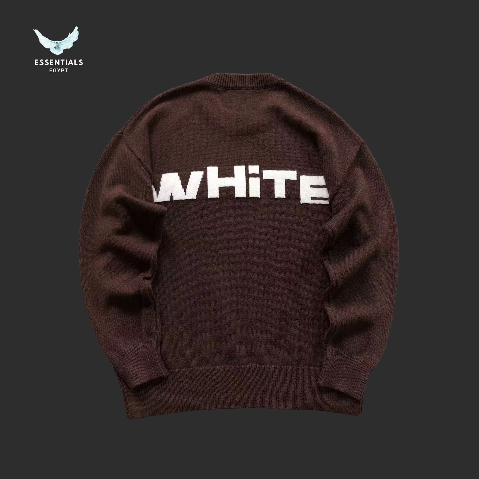 Off - White White Off Split Knit Sweatshirt - ESSENTIALS EGYPT