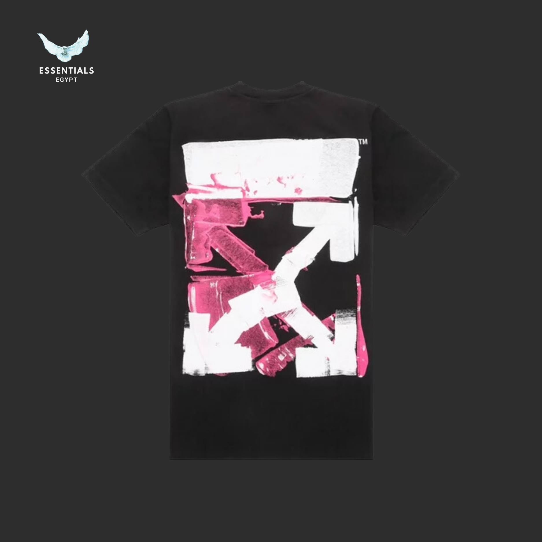 Off-White Acrylic Arrow Short-Sleeve Slim Tee 'Black_Fuchsia'