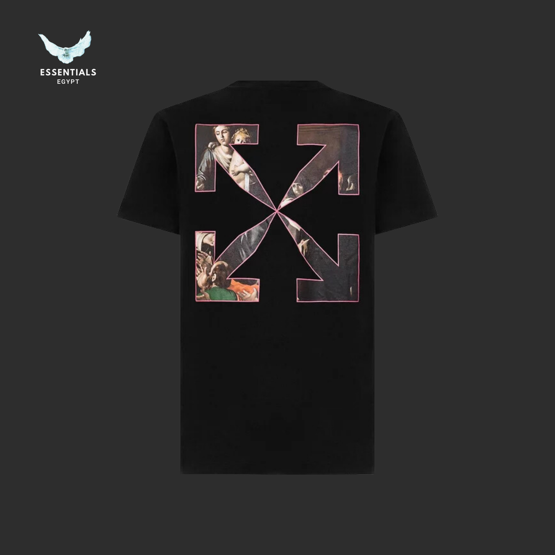 Off-White Sprayed Caravaggio Short-Sleeve Slim Tee 'Black'