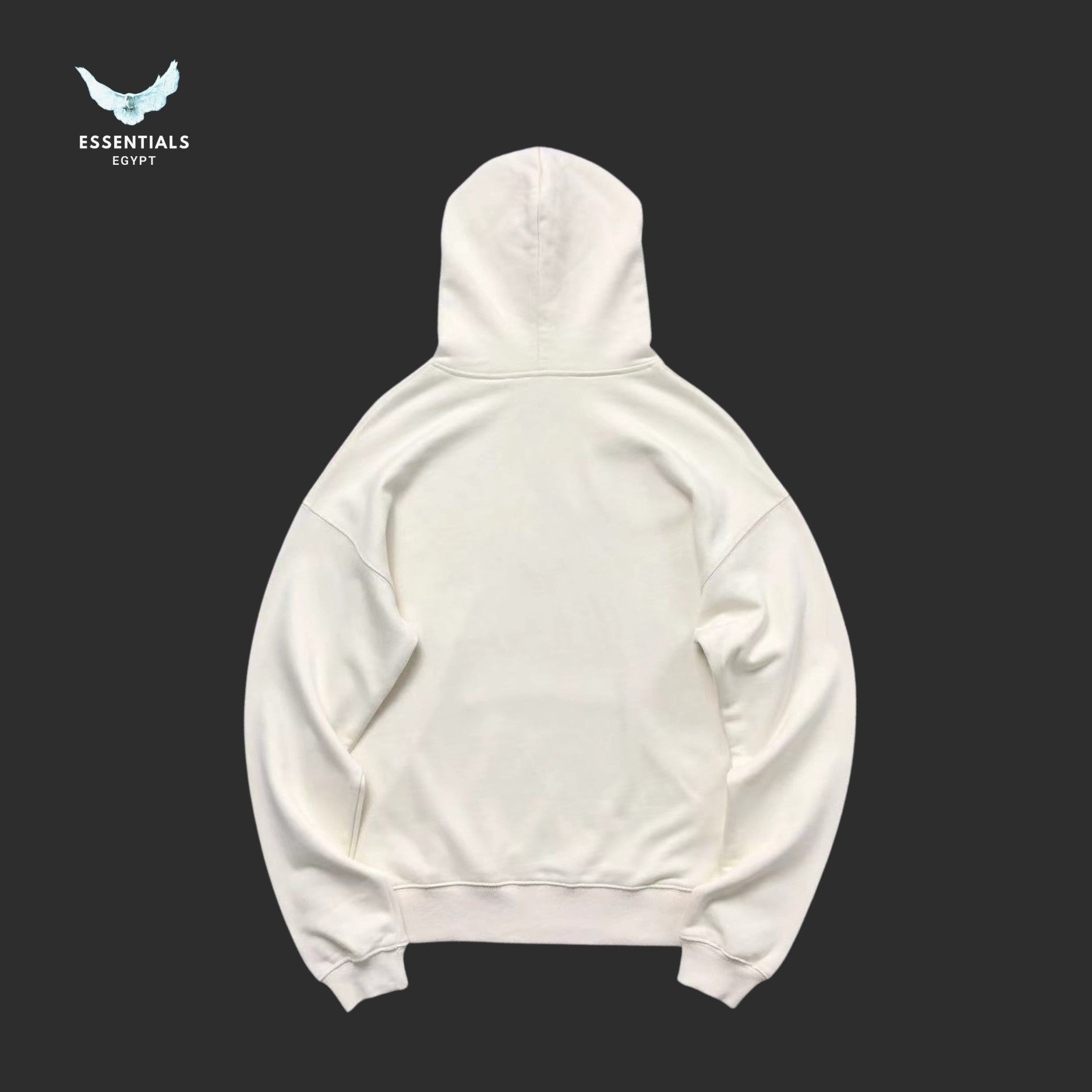 Cream Sp5der hoodie with large scorpion print and red logo text