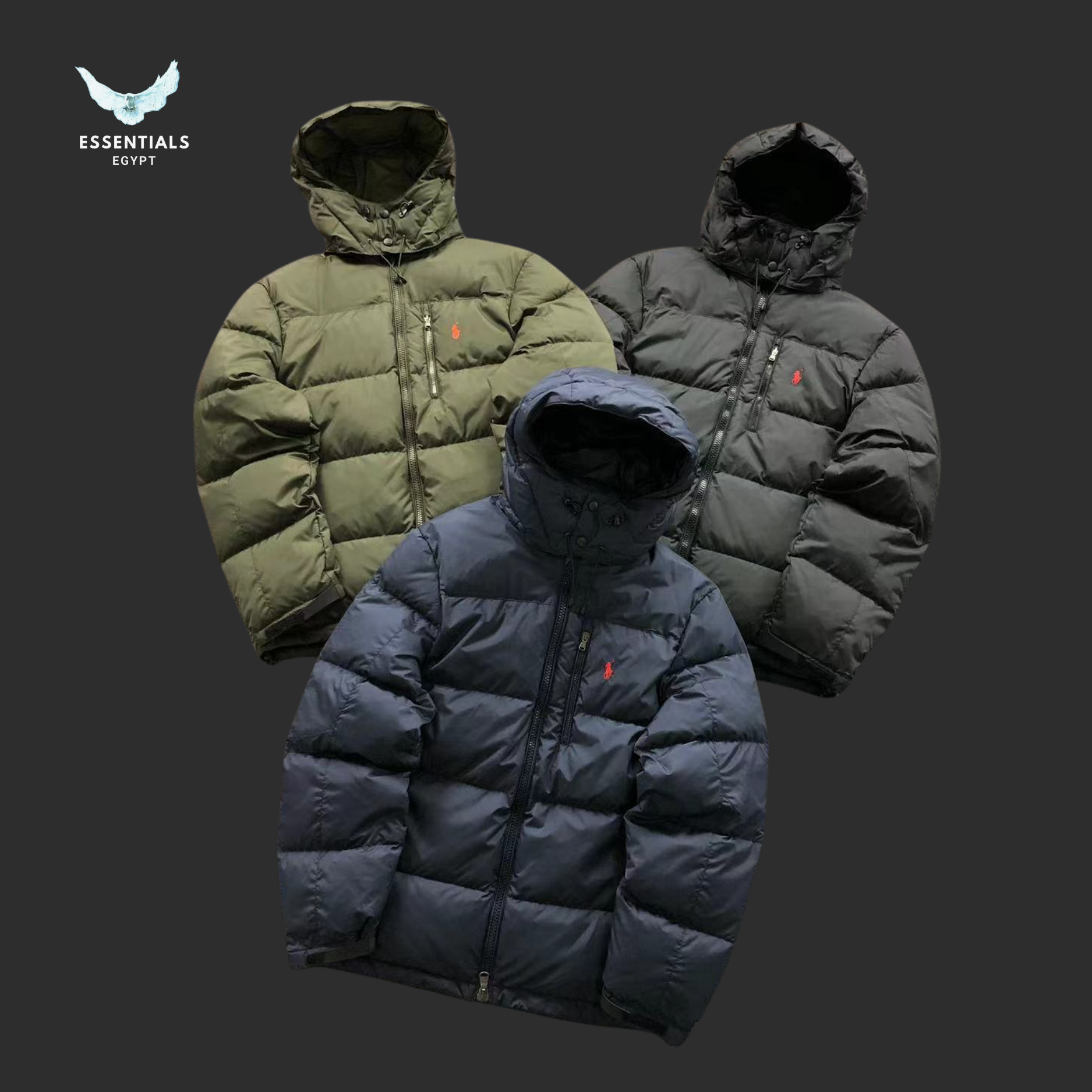 Ralph Lauren Down Jacket – Olive & Grey Puffer