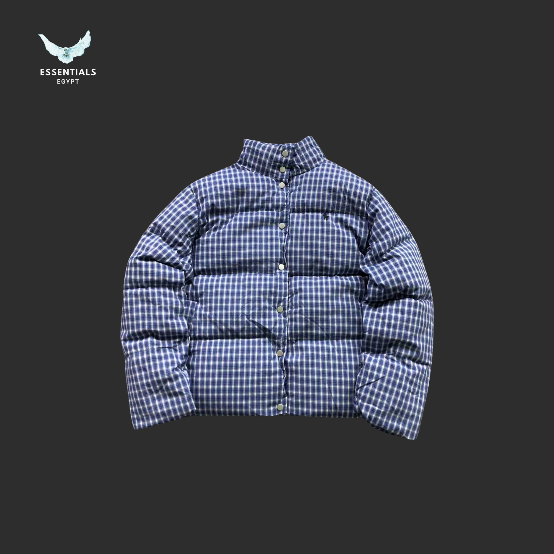 Ralph Lauren Down Jacket – Blue Checkered Puffer