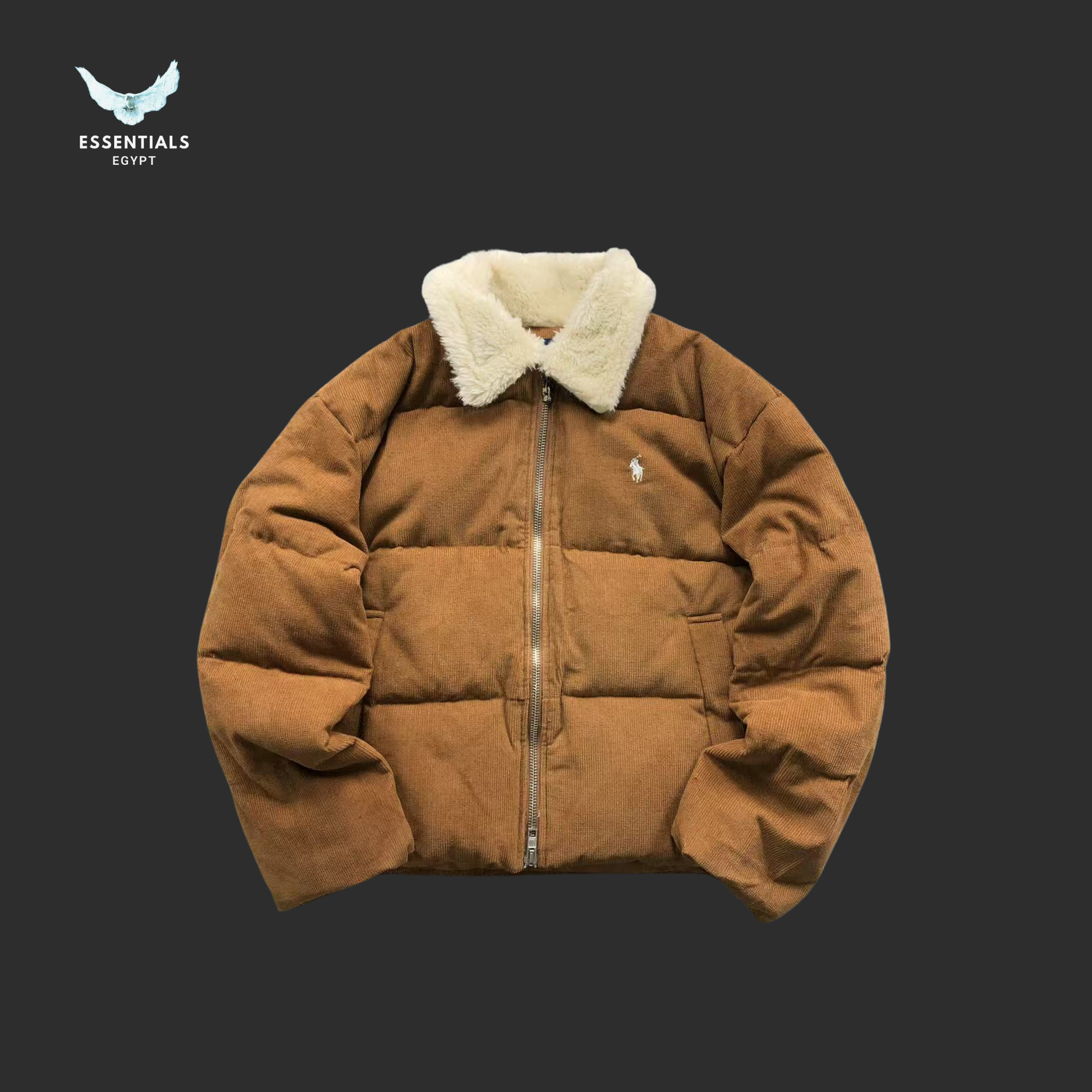 Ralph Lauren Down Jacket – Shearling Collar Brown