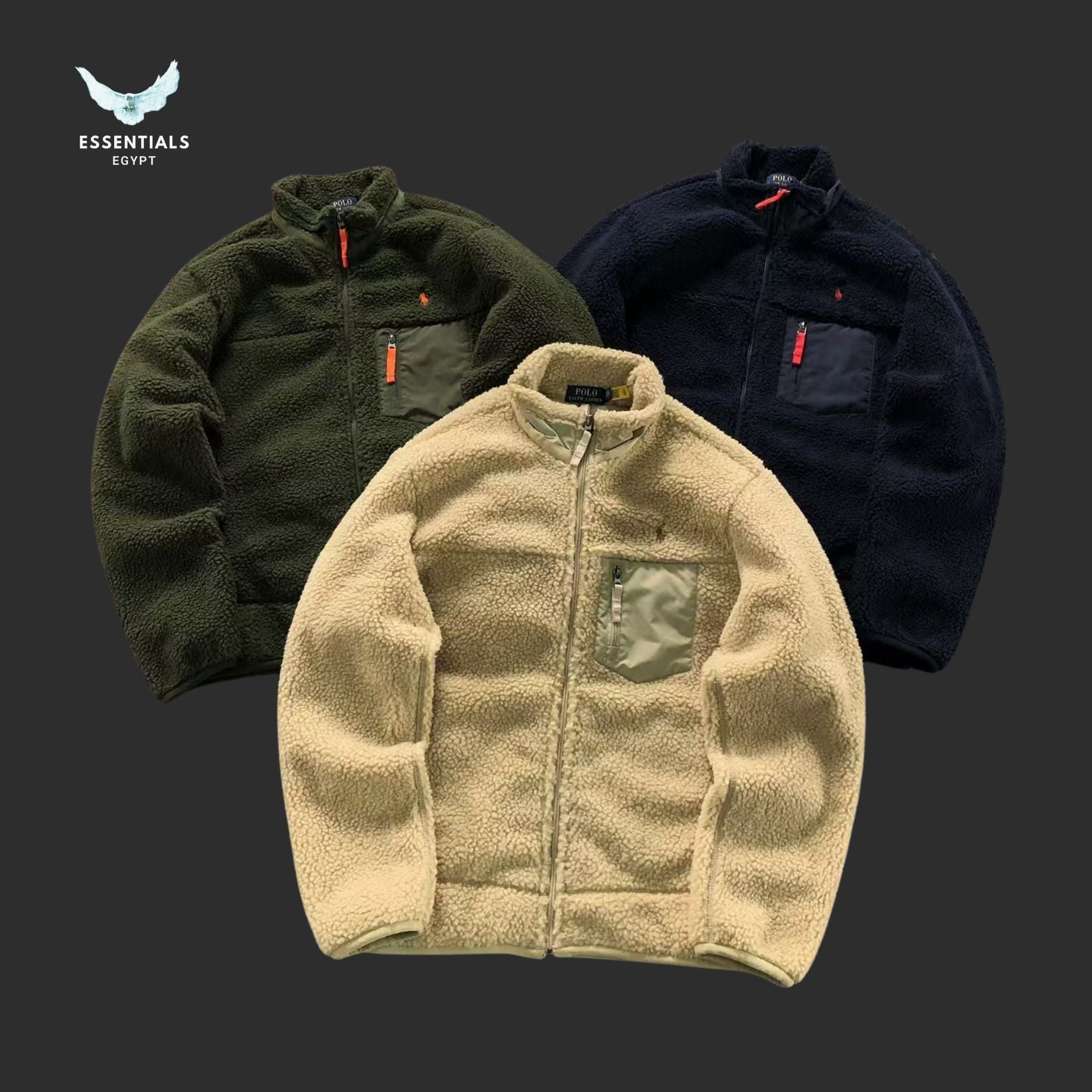 Ralph Lauren Fleece Jacket – Multi - Color Sherpa - ESSENTIALS EGYPT