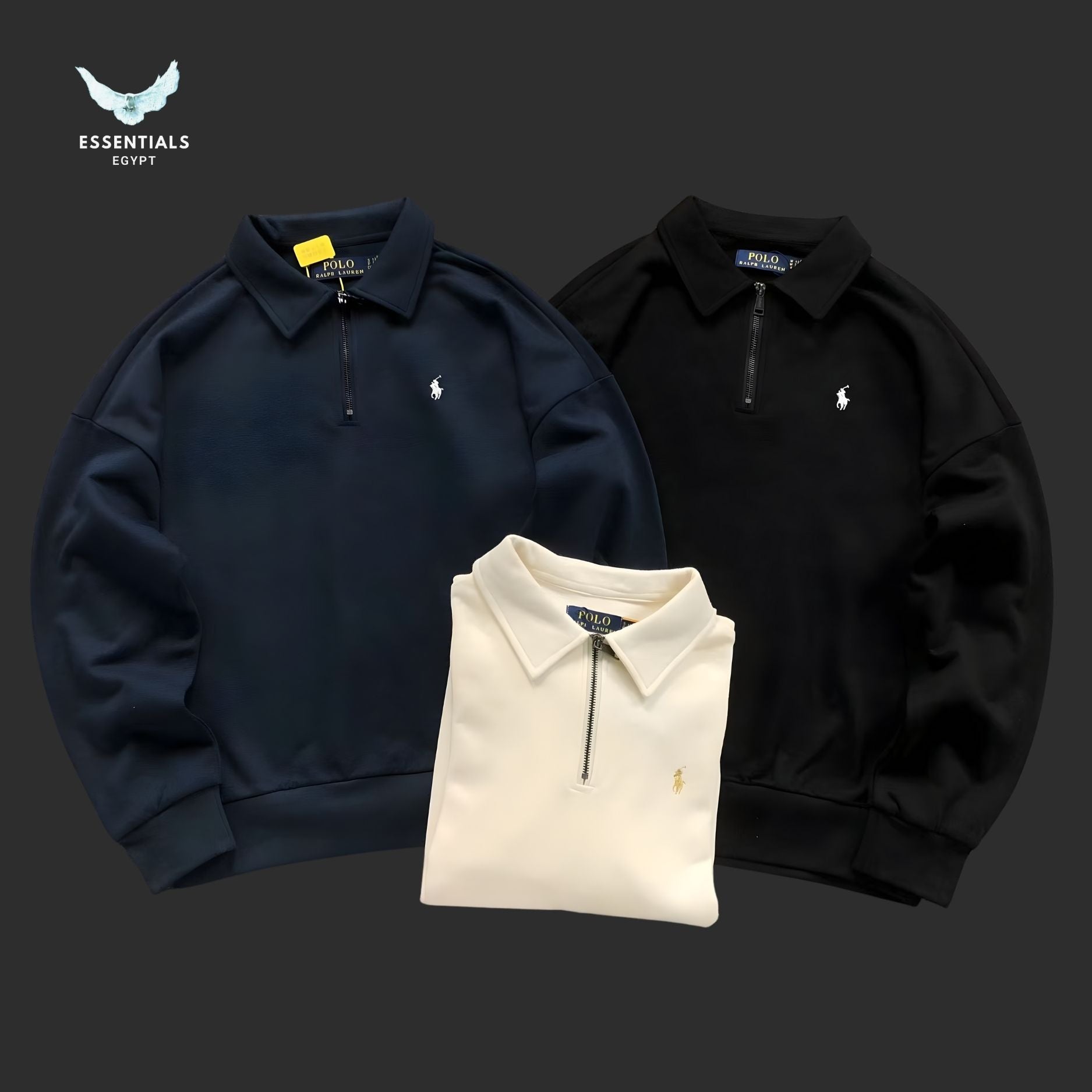 Ralph Lauren Quarter - Zip Sweatshirt – Pony Logo - ESSENTIALS EGYPT