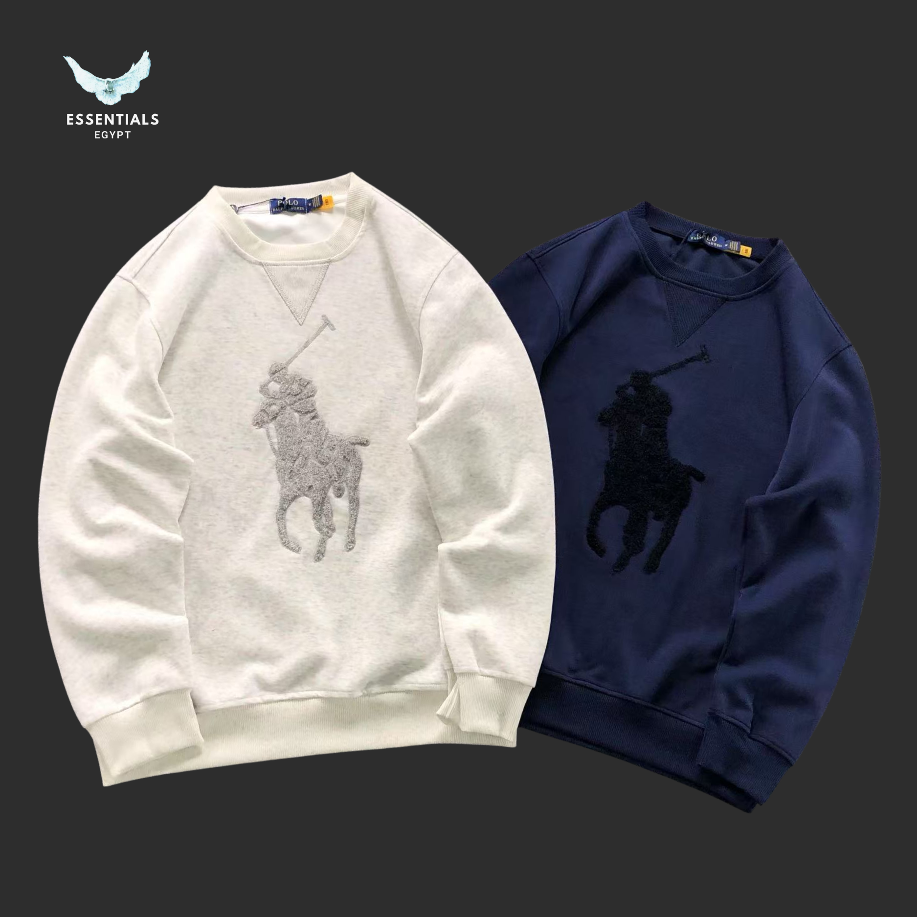 Ralph Lauren Big Pony Sweatshirt – White & Navy