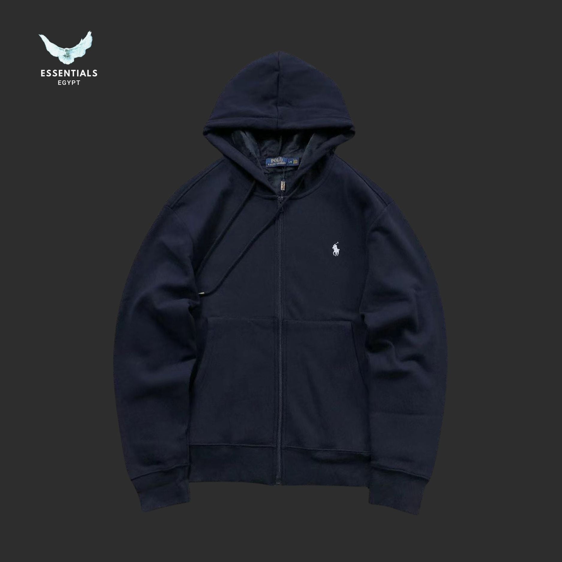Ralph Lauren Zip Hoodie – Minimal Logo Edition - ESSENTIALS EGYPT