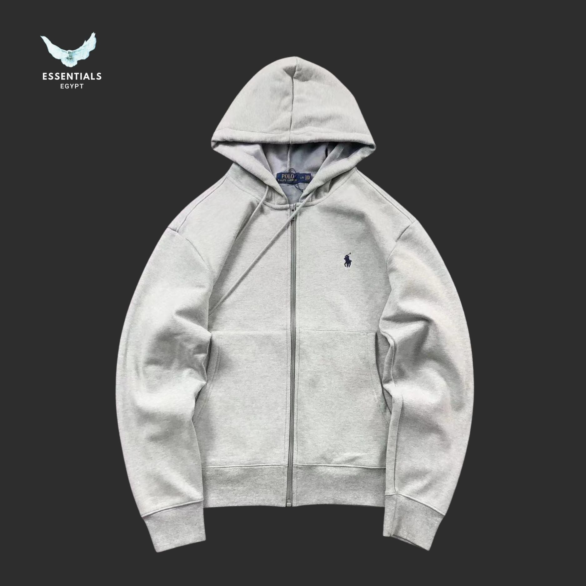 Ralph Lauren Zip Hoodie – Minimal Logo Edition - ESSENTIALS EGYPT