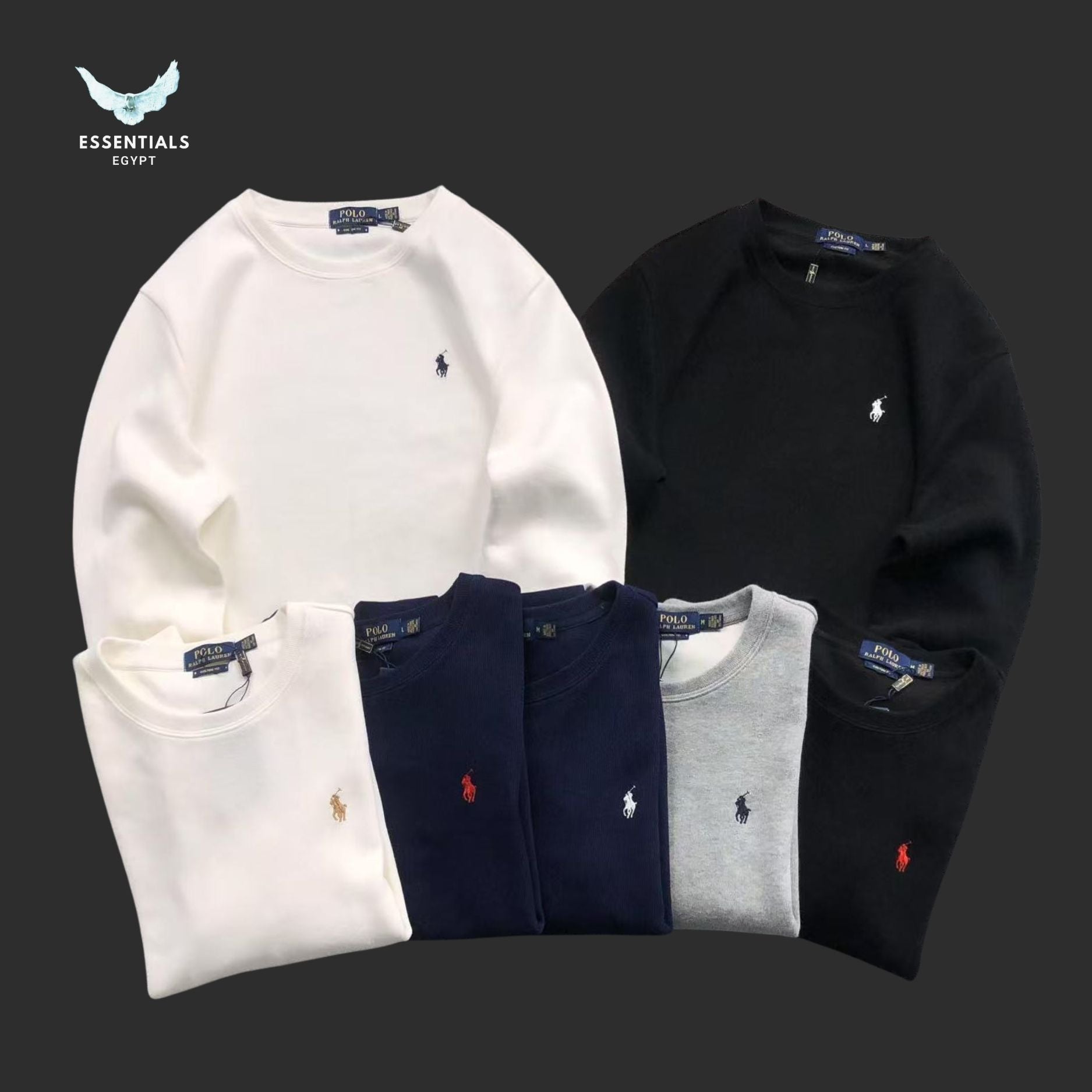 Ralph Lauren Sweatshirt – Essential Cotton Crew - ESSENTIALS EGYPT