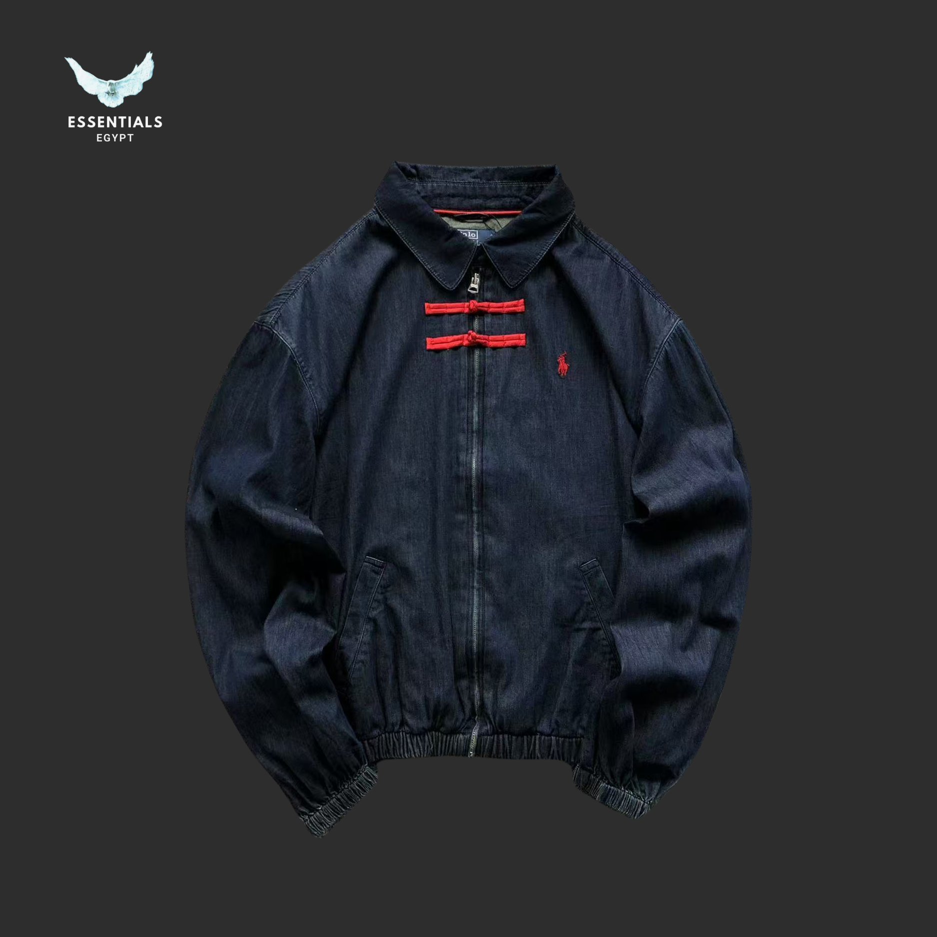 Ralph Lauren Denim Bomber Jacket – Red Pony Logo