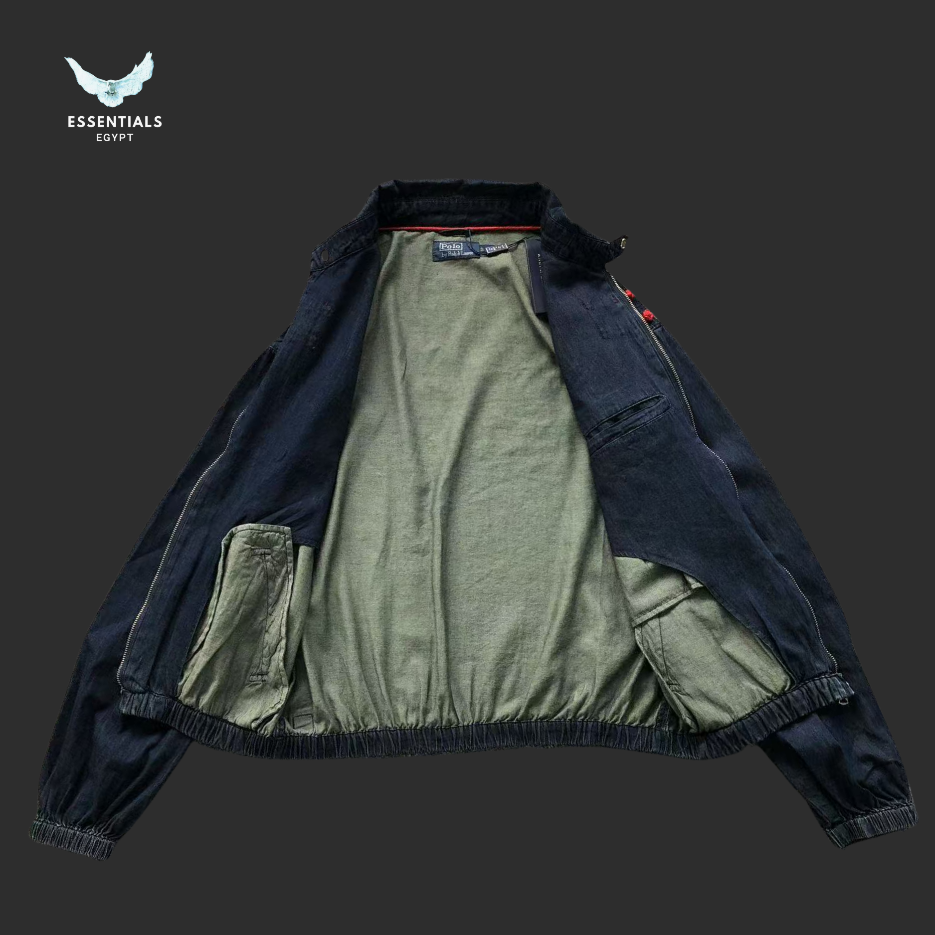 Ralph Lauren Denim Bomber Jacket – Red Pony Logo