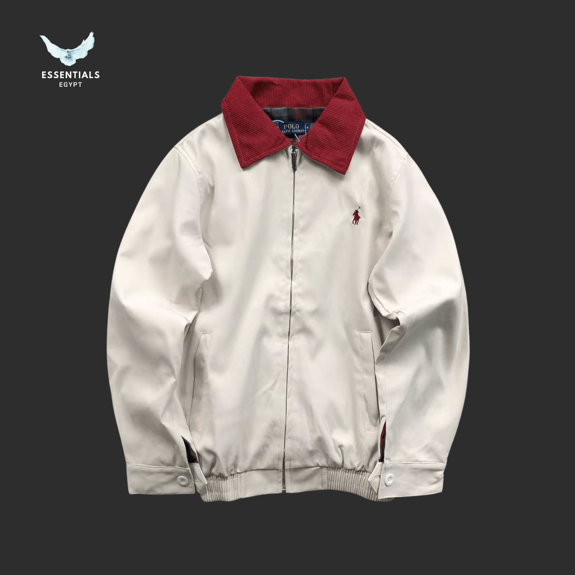 Ralph Lauren Windbreaker Jacket – Red Collar Detail - ESSENTIALS EGYPT