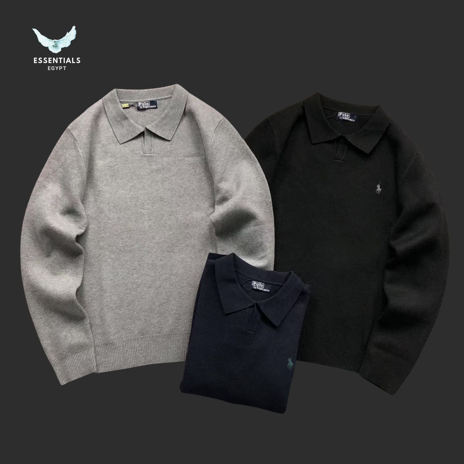 Ralph Lauren Polo Sweater – Collared Knit Edition - ESSENTIALS EGYPT
