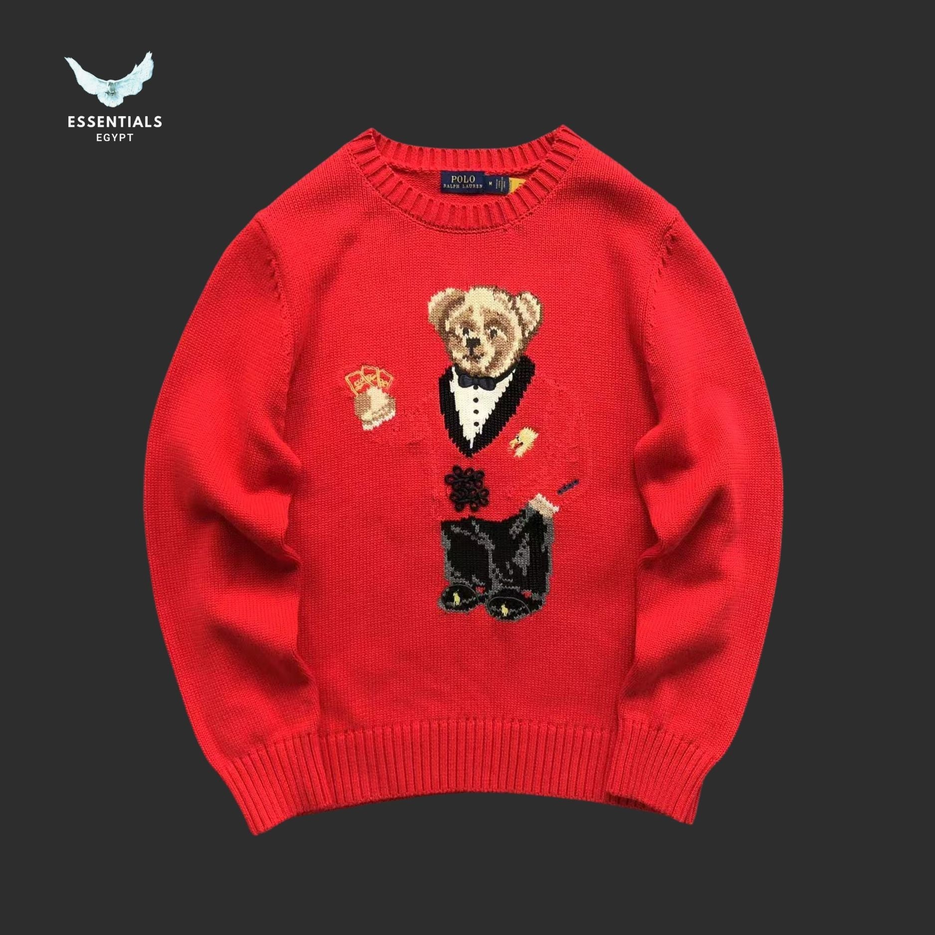 Ralph Lauren Polo Bear Sweater – Red Tux Edition - ESSENTIALS EGYPT