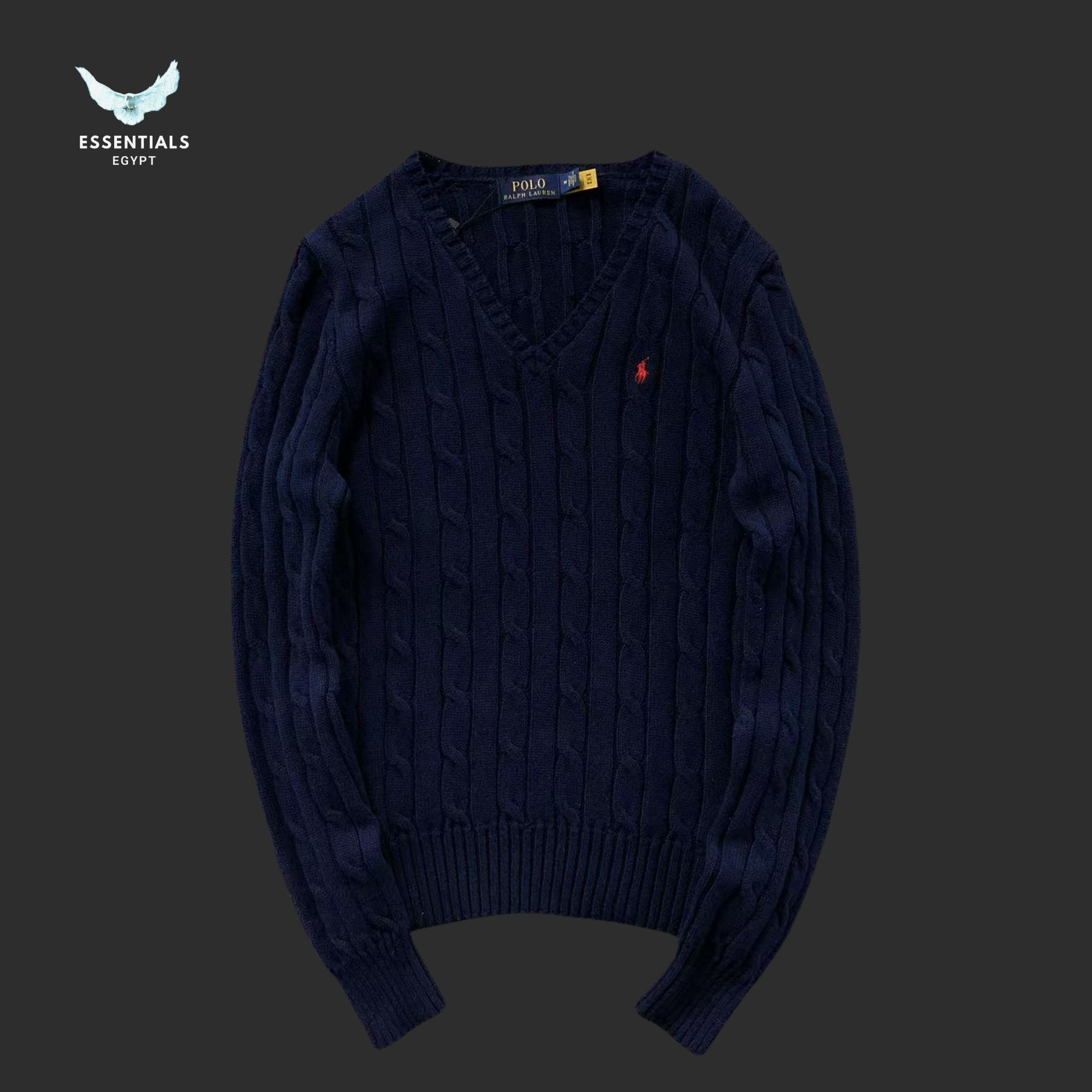 Ralph Lauren V-Neck Sweater – Navy & Cream