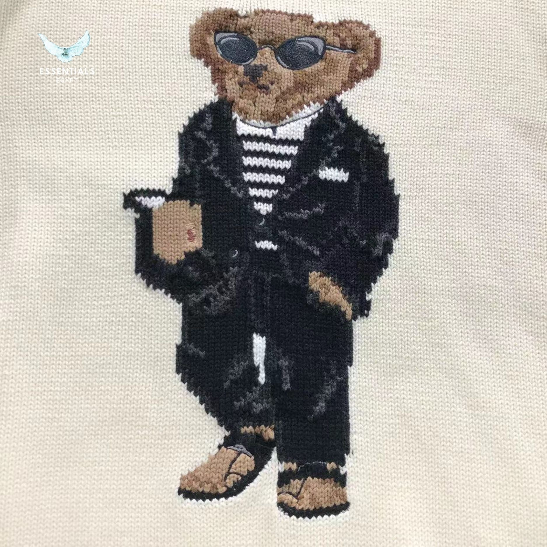 Ralph Lauren Polo Bear Sweater – White Knit - ESSENTIALS EGYPT