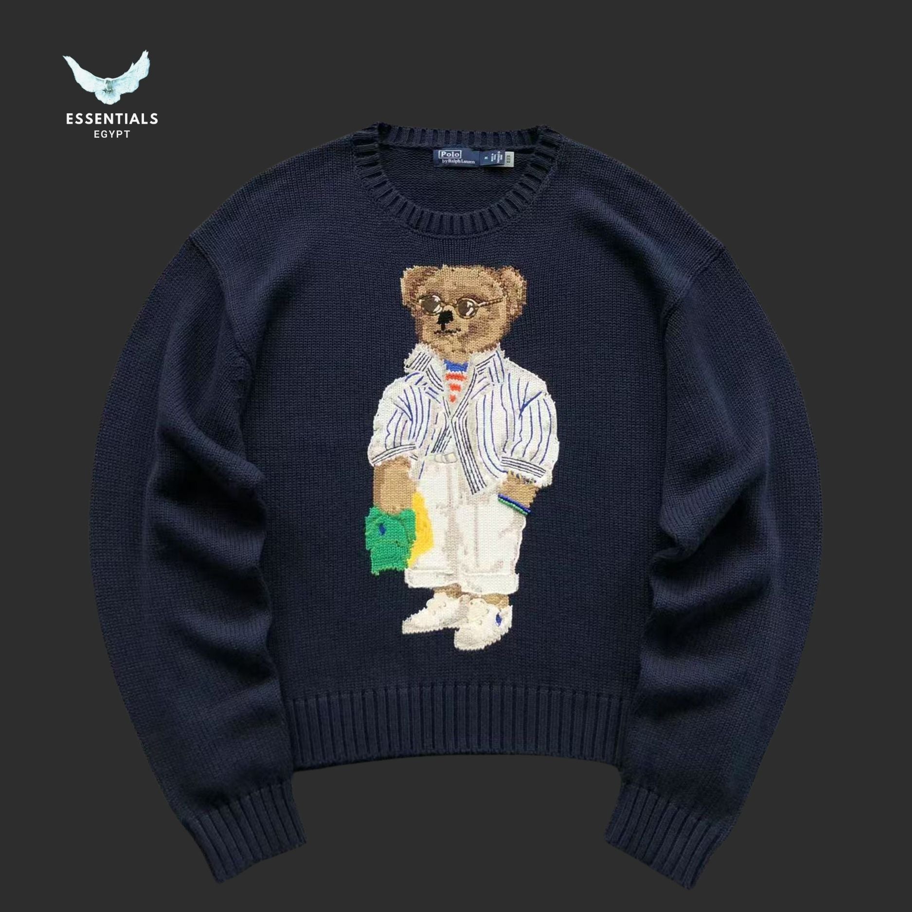 Ralph Lauren Polo Bear Sweater – Striped Shirt Edition - ESSENTIALS EGYPT