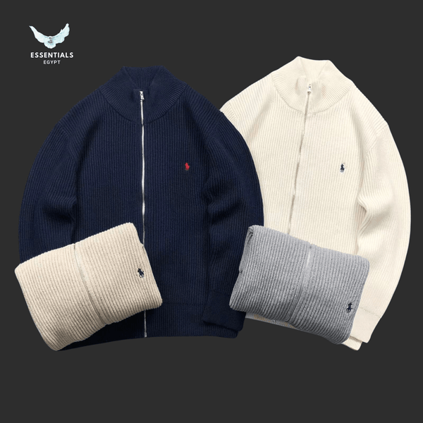 Ralph Lauren Pullover – Ribbed Full - Zip Knit - ESSENTIALS EGYPT